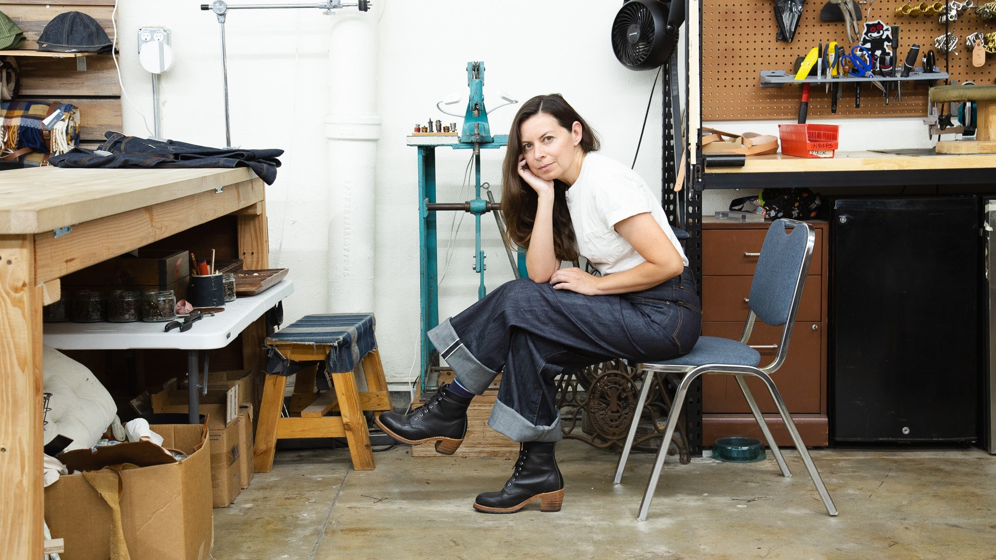 New Railcar Emily Wide Leg in X081 Selvedge Denim