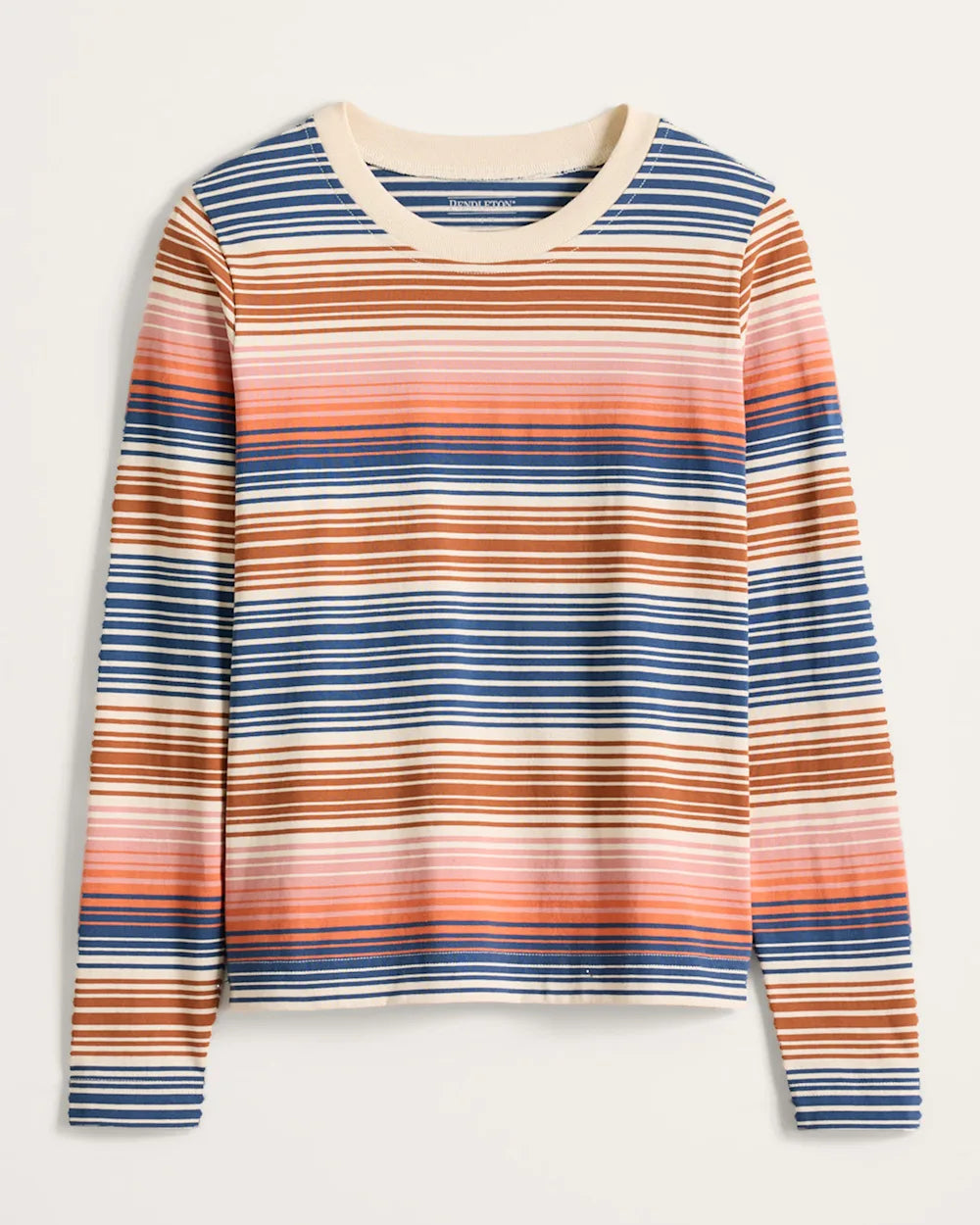 Front of Pendleton Women's Long-Sleeve Deschutes Tee Multi Stripe