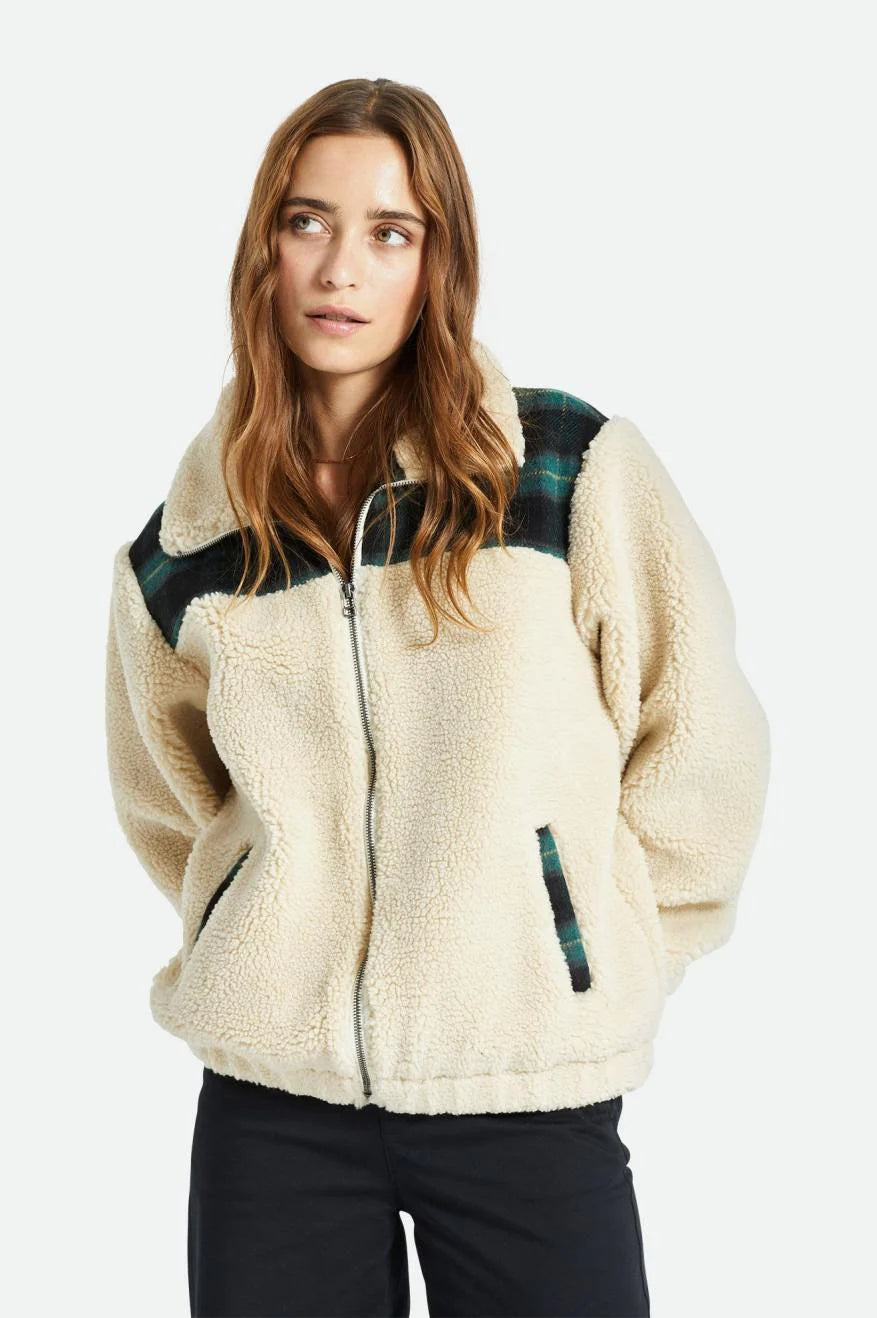 Model Photo of Front of Brixton Women's Sheridan Jacket - Dove