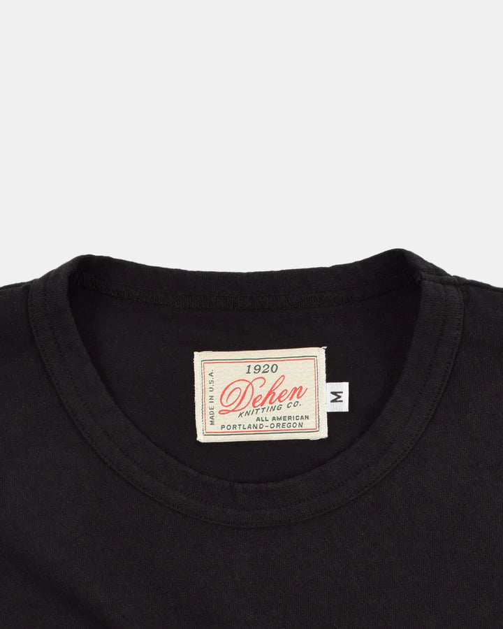 Collar Detail of Dehen 1920 Heavy Duty Pocket Tee - Black