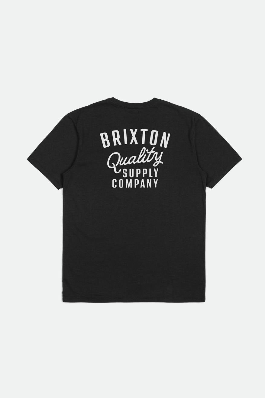 Back of Brixton Men's Hubal Short Sleeve Tailored Tee - Black
