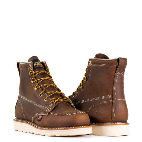 Front and Back Angle Views of Thorogood American Heritage – 6″ Trail Crazy Horse Moc Toe – MAXWear Wedge™ (814-4203)