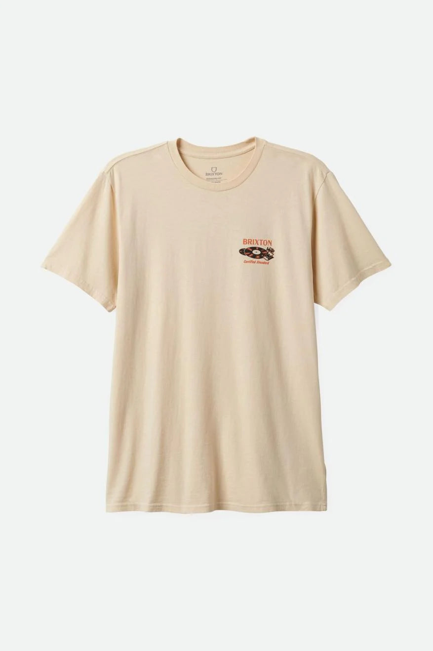 Brixton Men's Hubbard S/S Standard Tee Cream Worn Wash