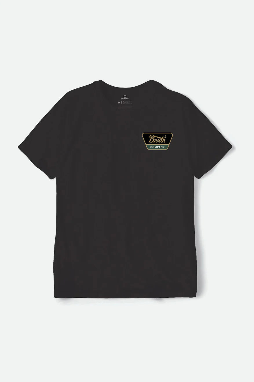 Brixton Men's Linwood S/S Tailored Tee - Black/Antelope/Pine Needle