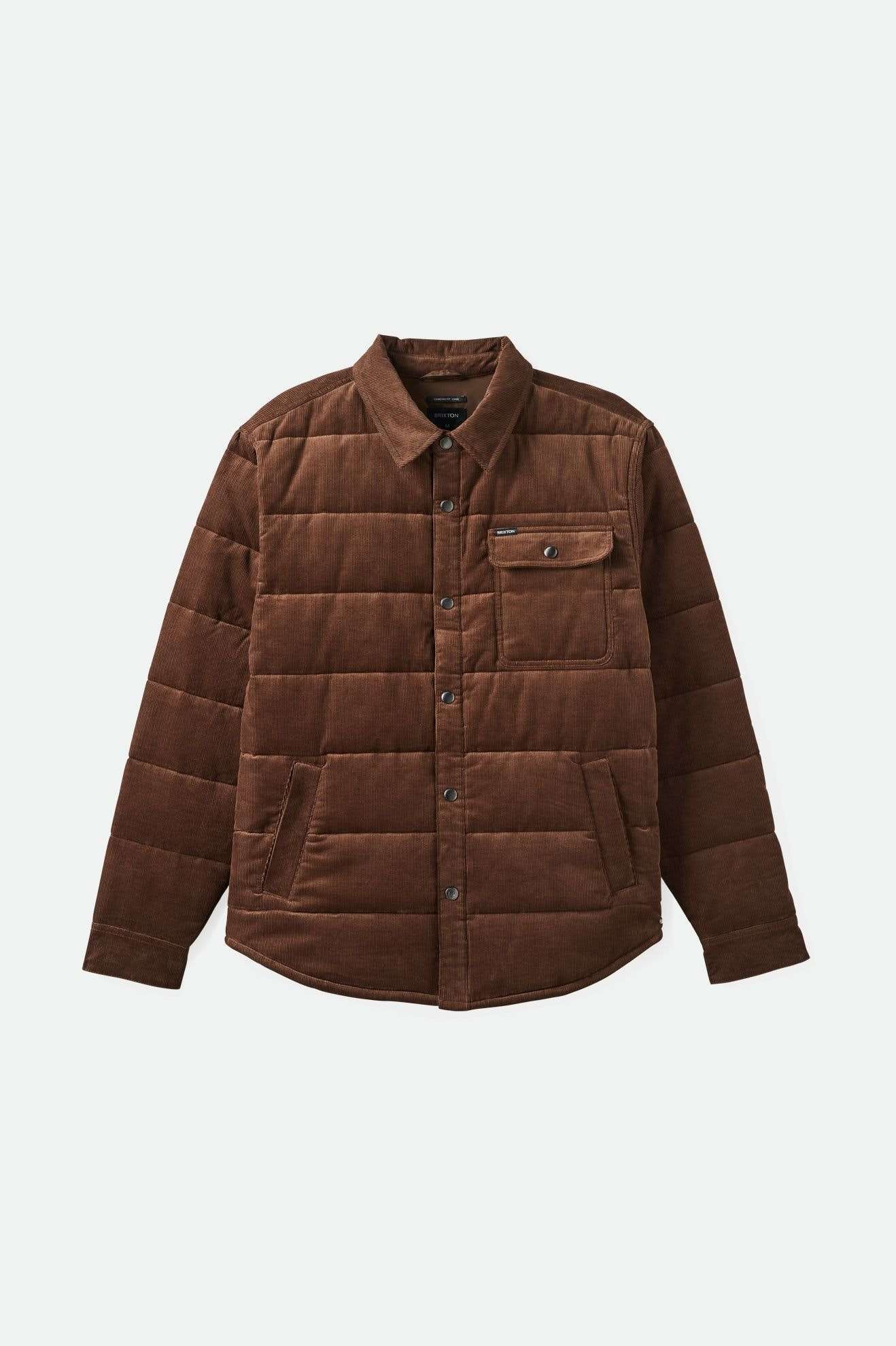 Front of Brixton Men's Cass Jacket - Pinecone Brown Cord