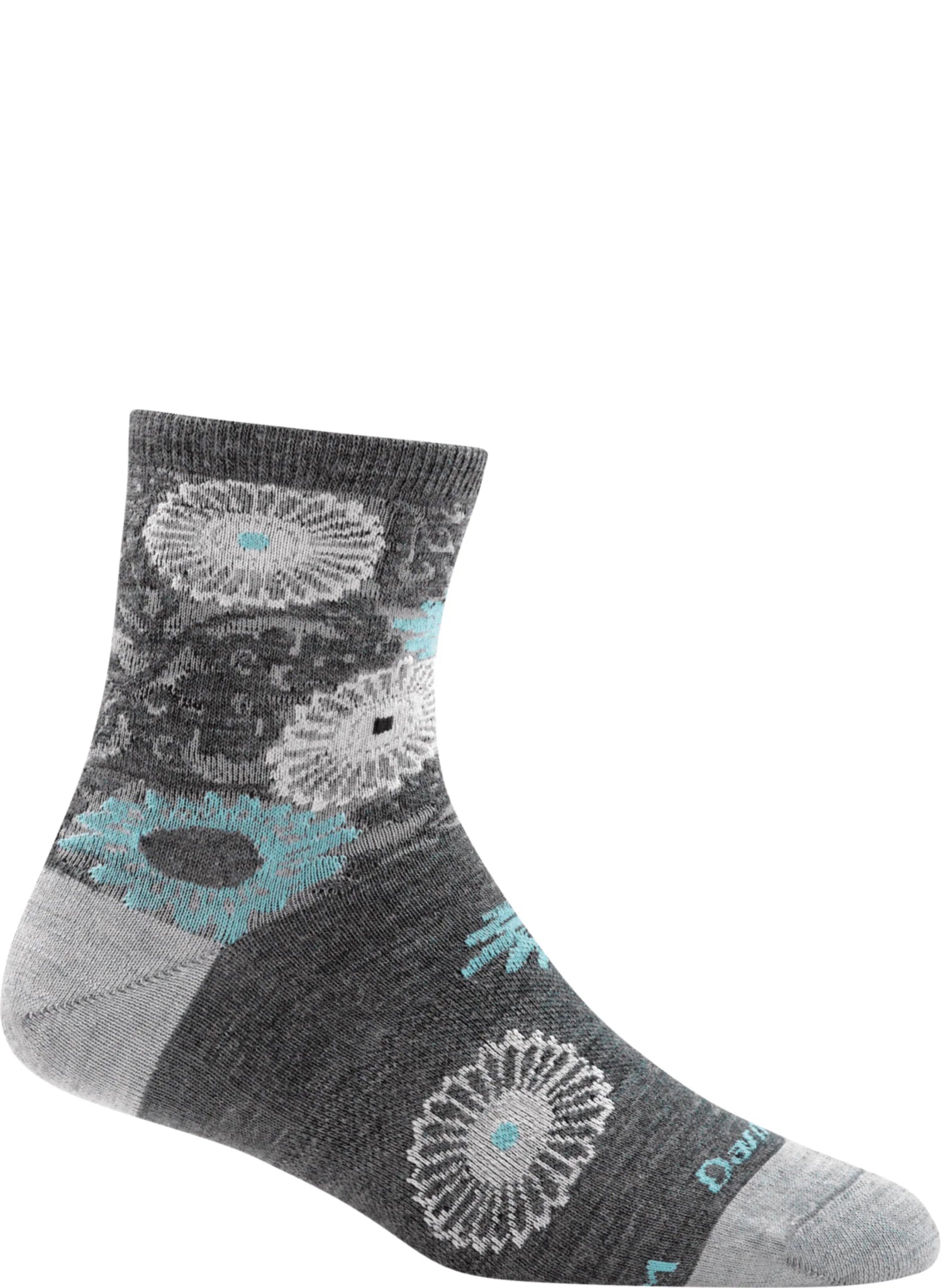 Darn Tough Women's Floral Shorty Lightweight - Gray