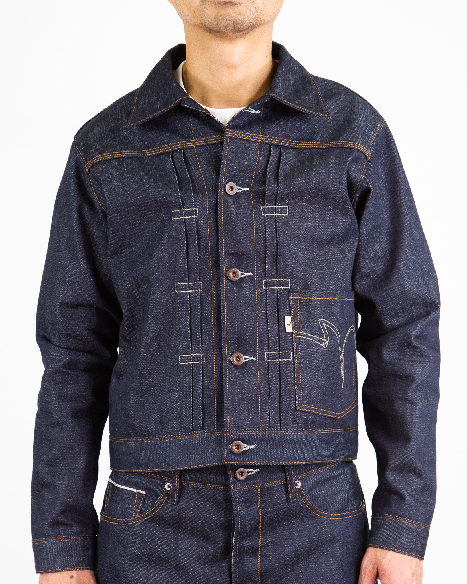 Model Photo of Front of Railcar Black Invader Type 1 Jacket