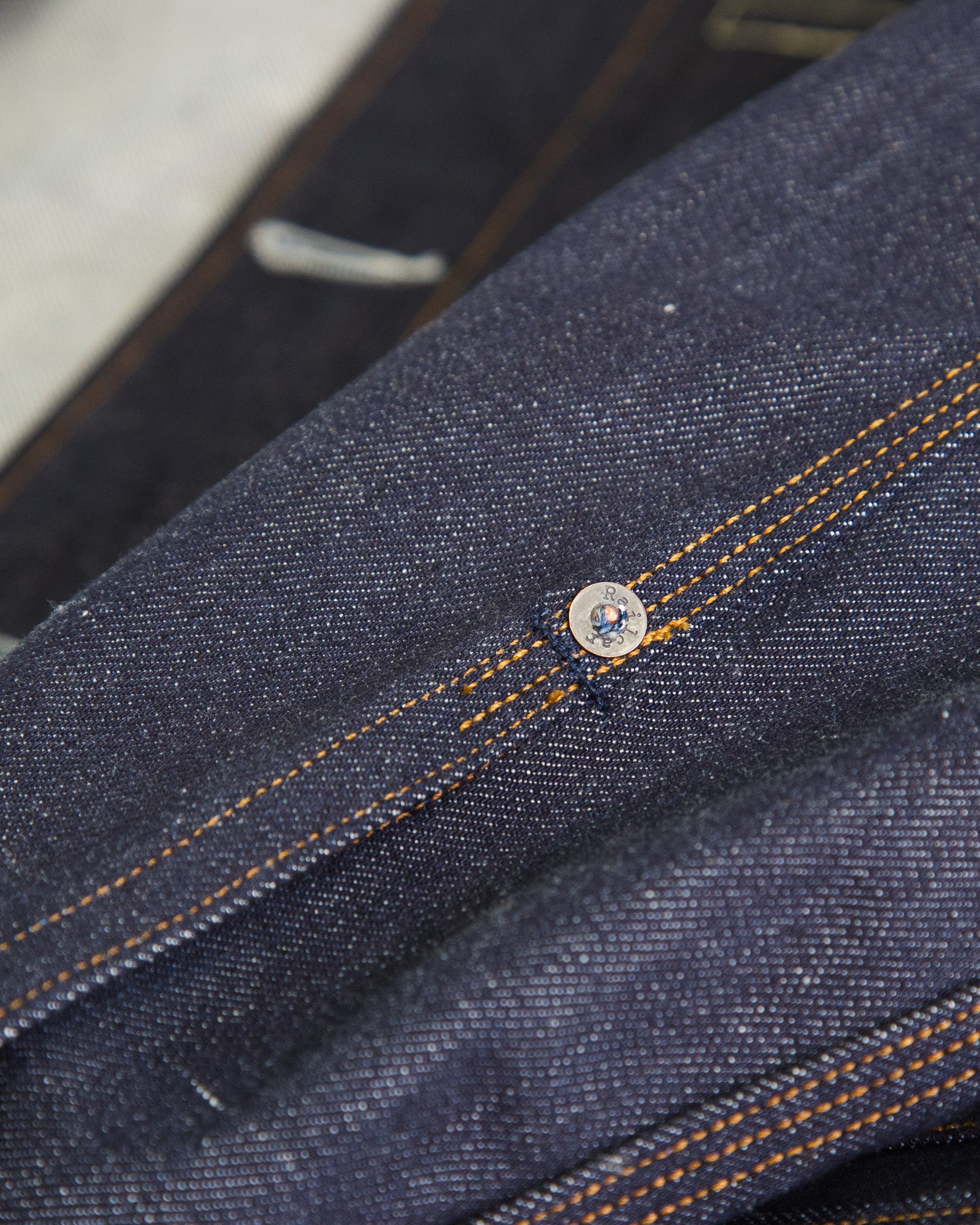 Sleeve Rivet Detail of Railcar Black Invader Type 1 Jacket
