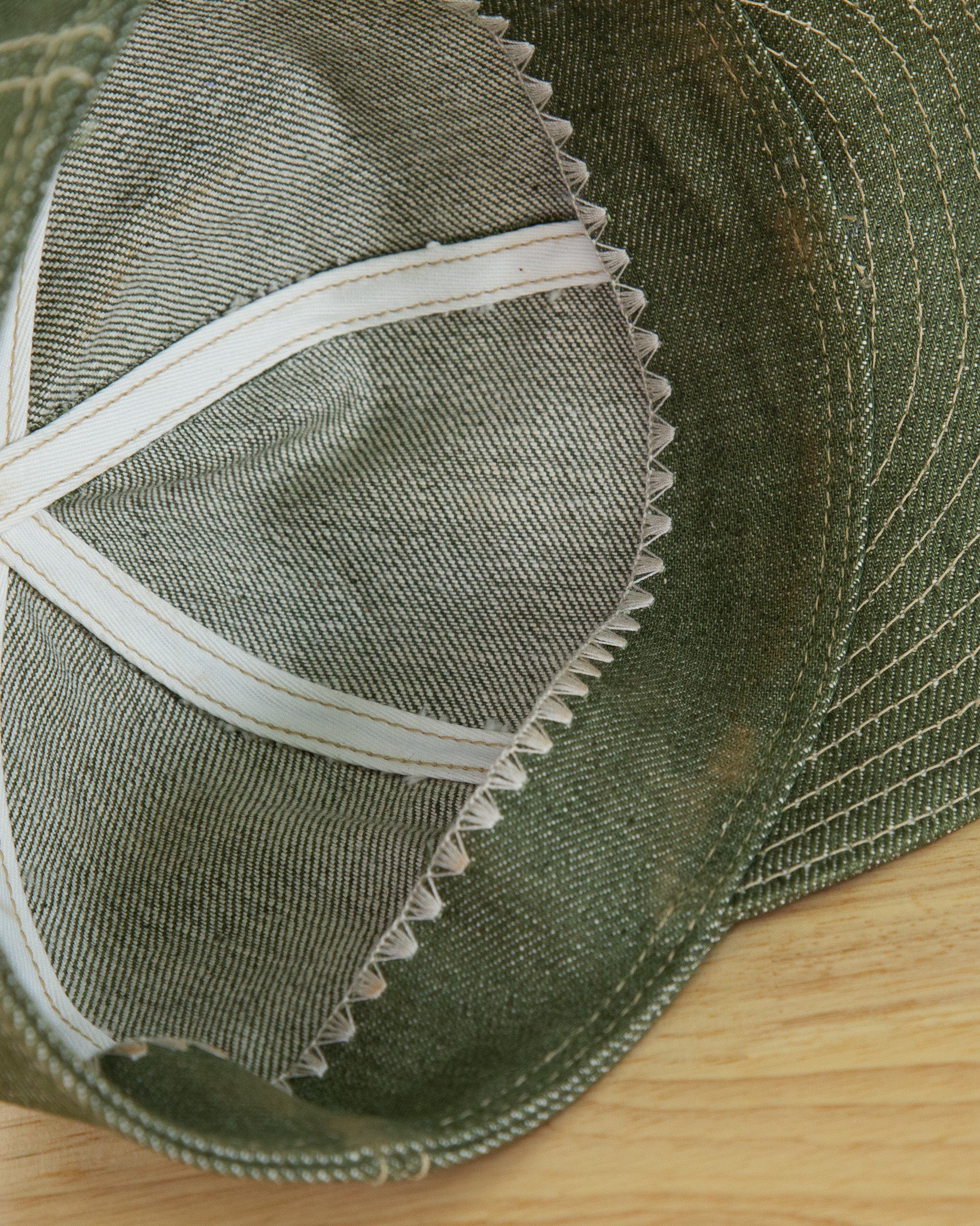 Inside Sweatband Detail of X079 Pistachio Mechanic Hat