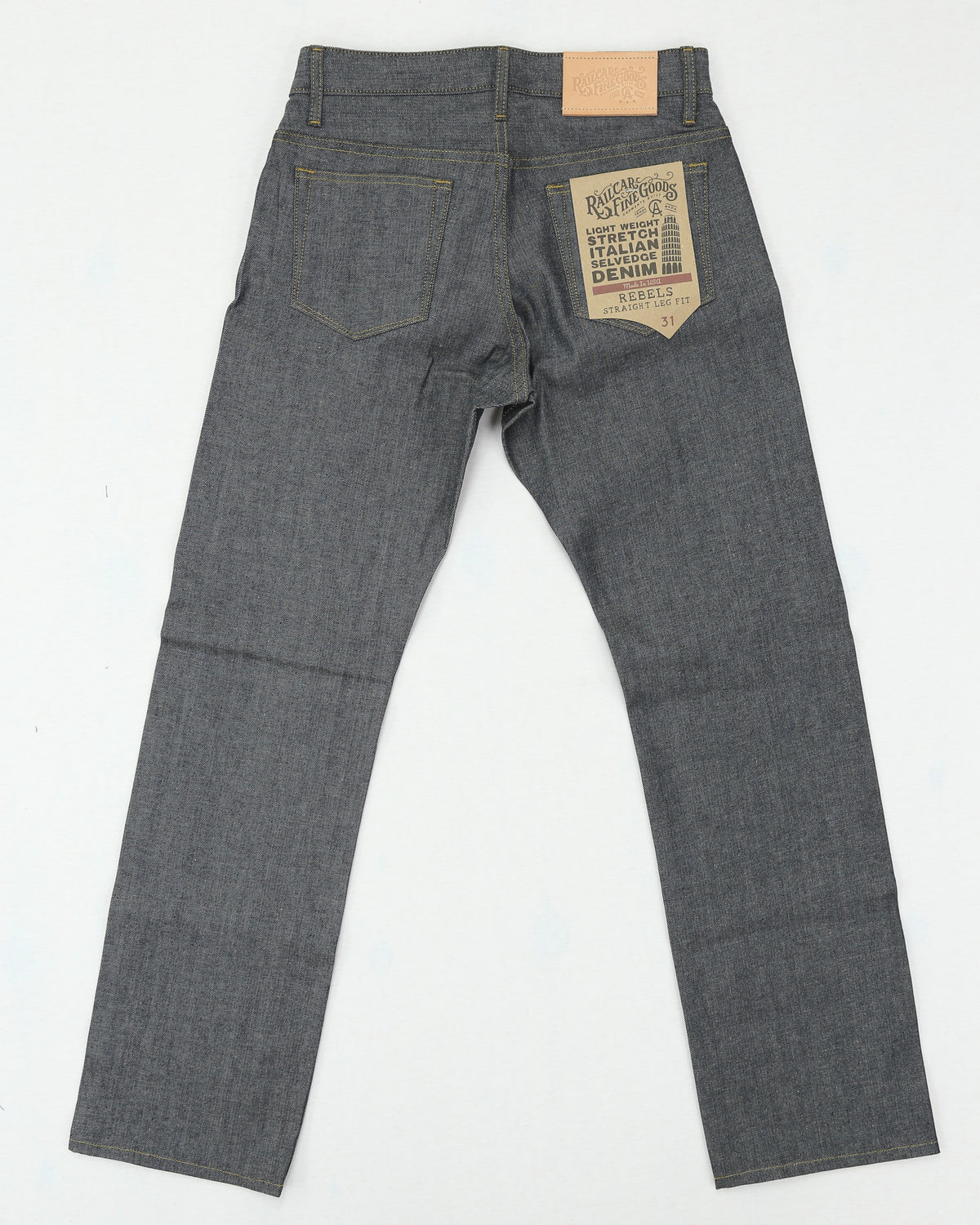 Rebels X102 Stretch Modern Straight Leg Candiani Gray Warp White Weft Selvedge