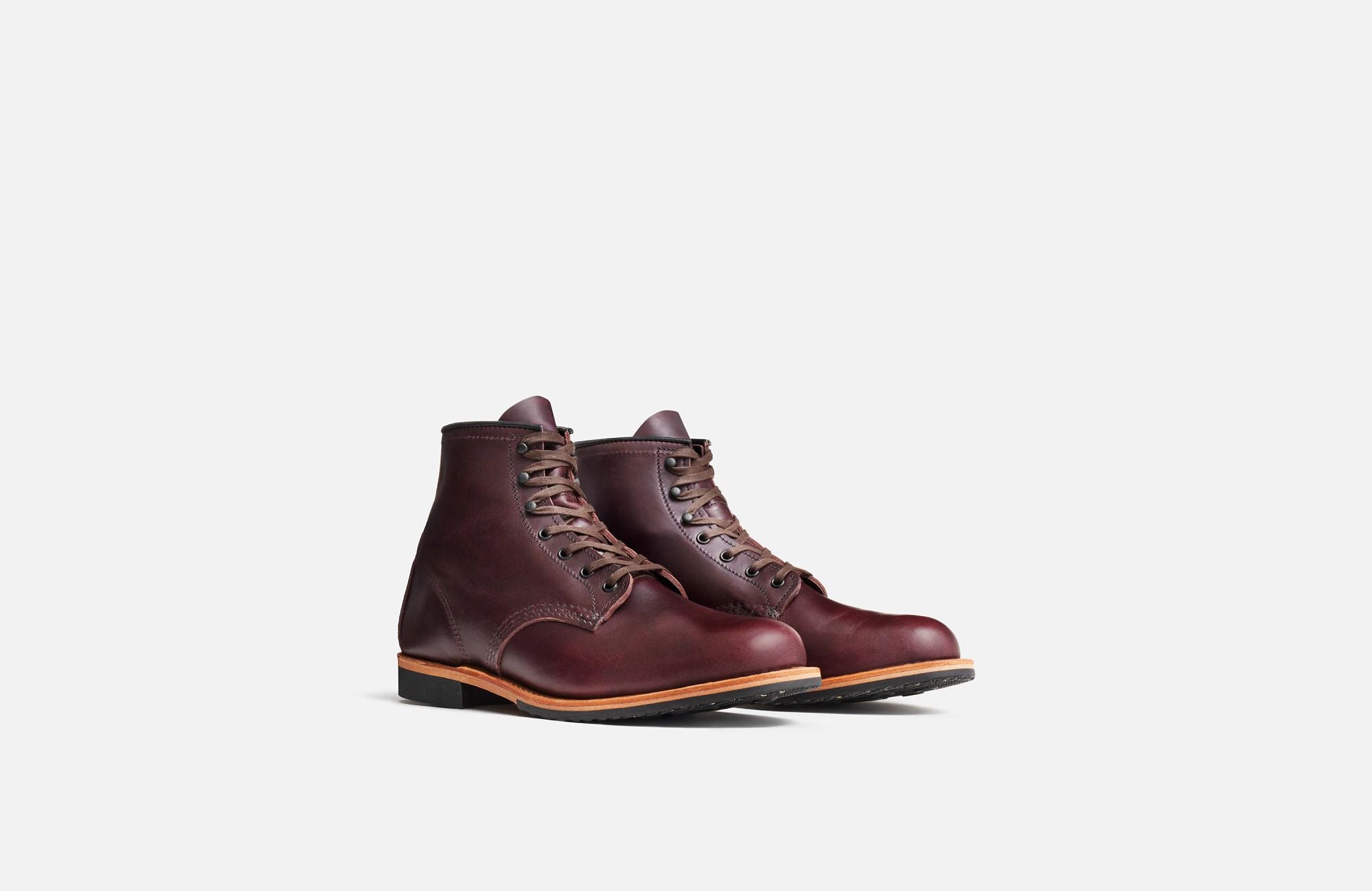 Front Angle of Red Wing Men's Beckman Black Cherry Boots