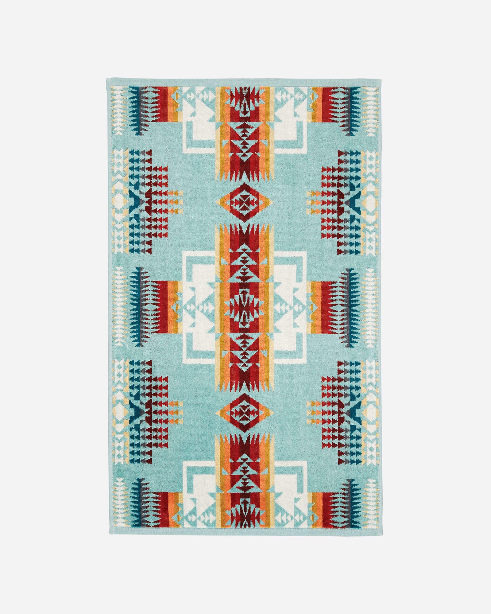 Pendleton Chief Joseph Iconic Jacquard Southwestern Geometric Pattern Hand Towels -Aqua