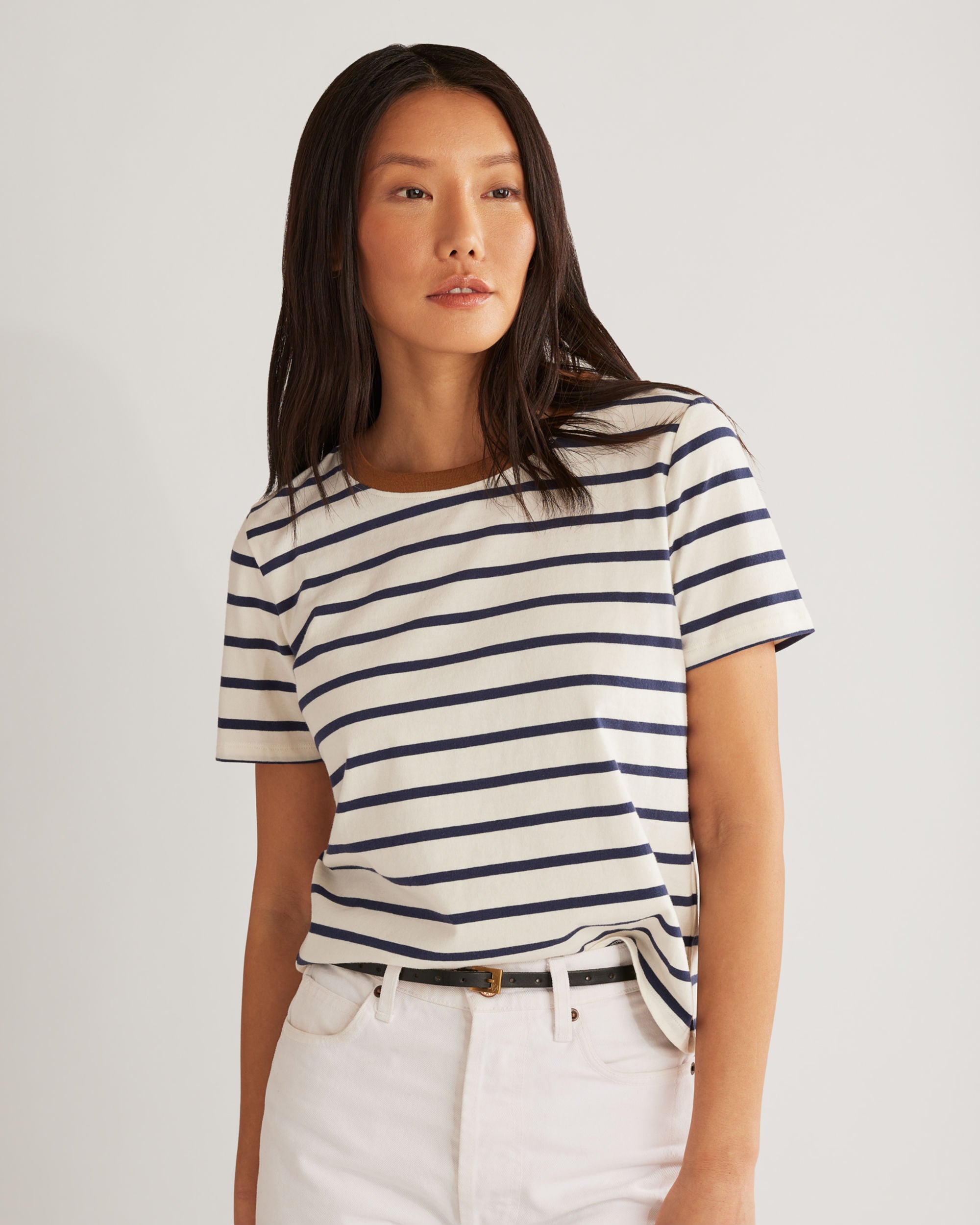 Pendleton Women's Sandy Deschutes Stripe Tee Antique White/Navy