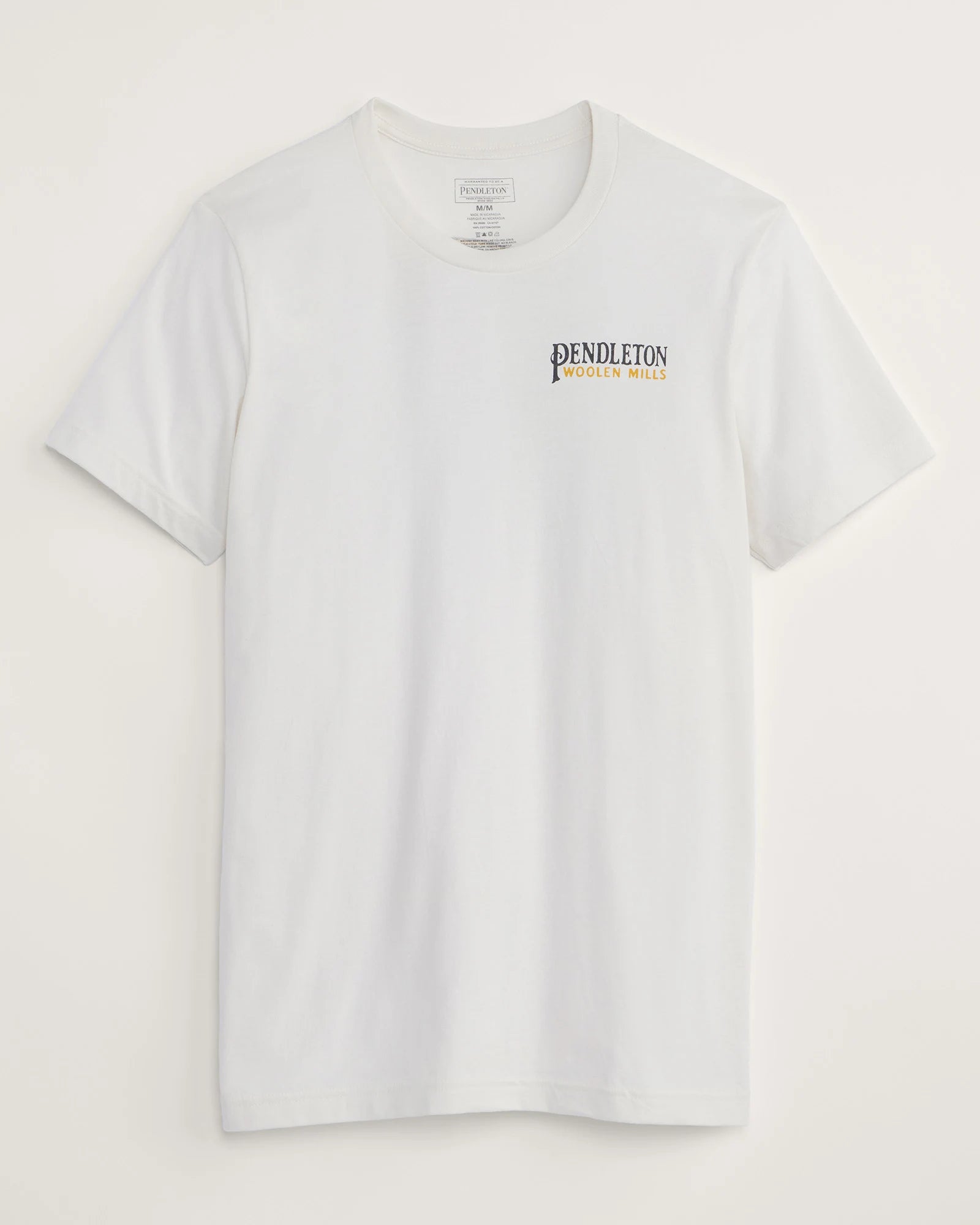 Front of Pendleton Men's Bison Graphic Tee - Vintage White/ Brown
