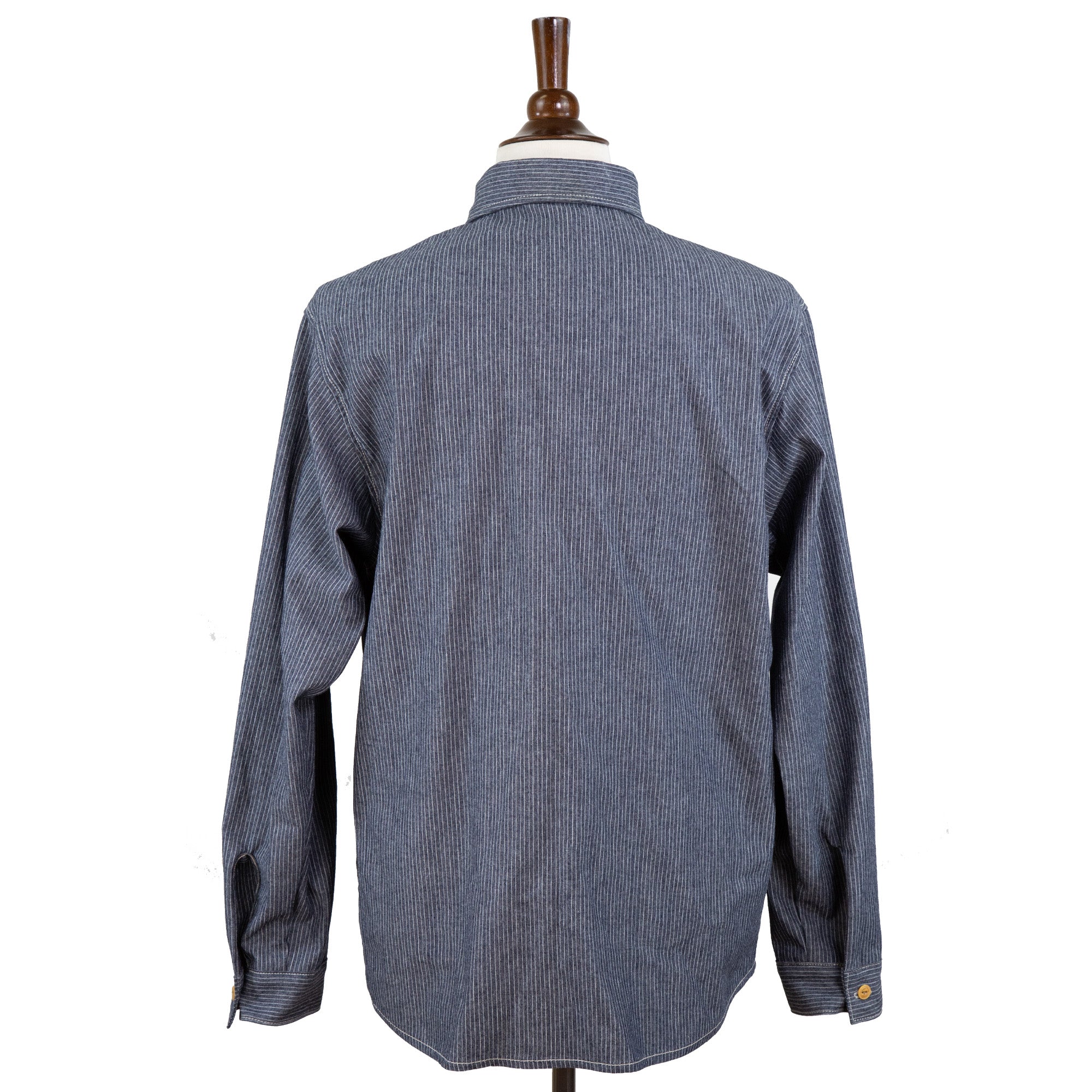 Back of Speed Prewashed Pin Stripe Shirt