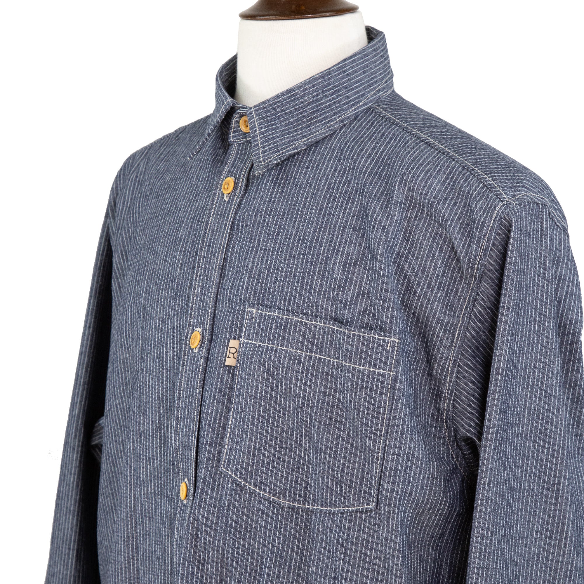 Front Angle of Speed Prewashed Pin Stripe Shirt