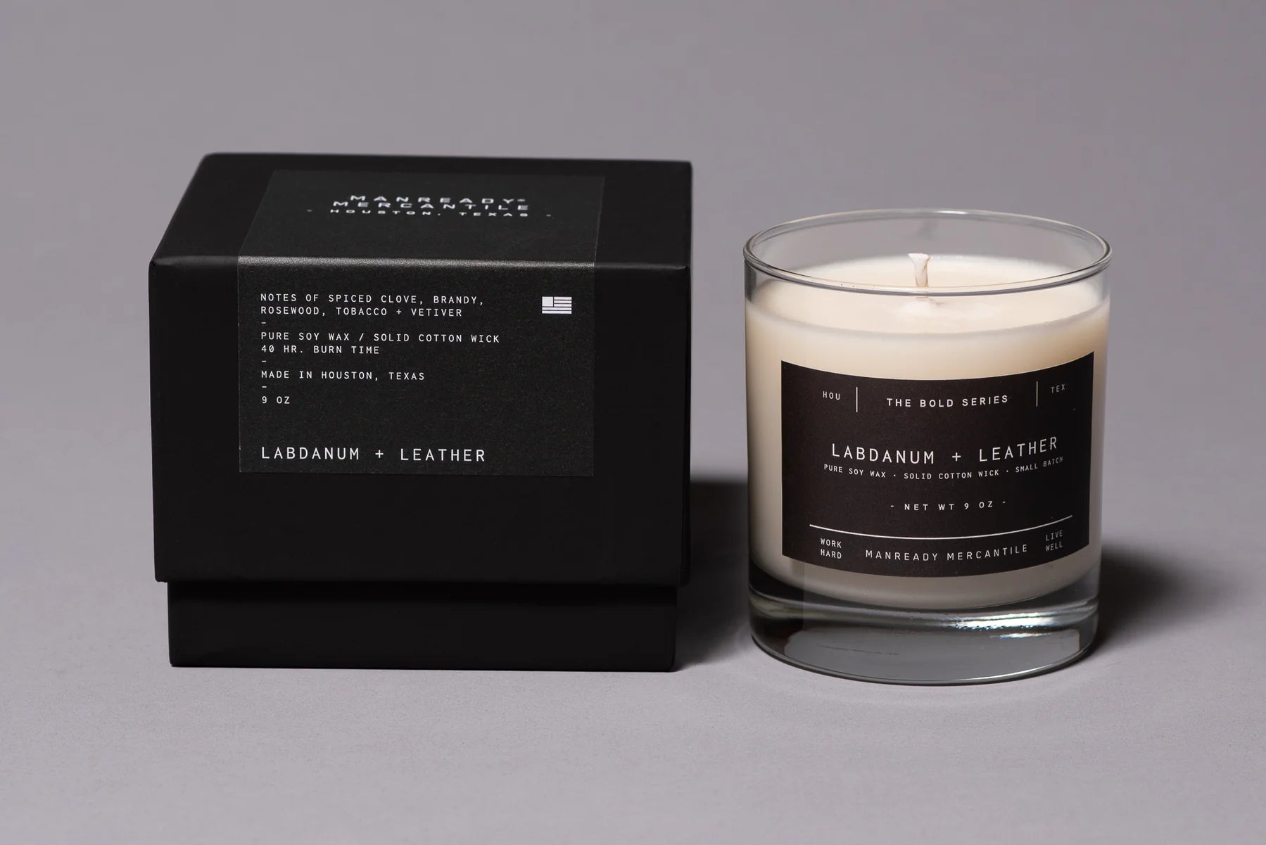 The Bold Series Soy Candle/ Labdanum + Leather
