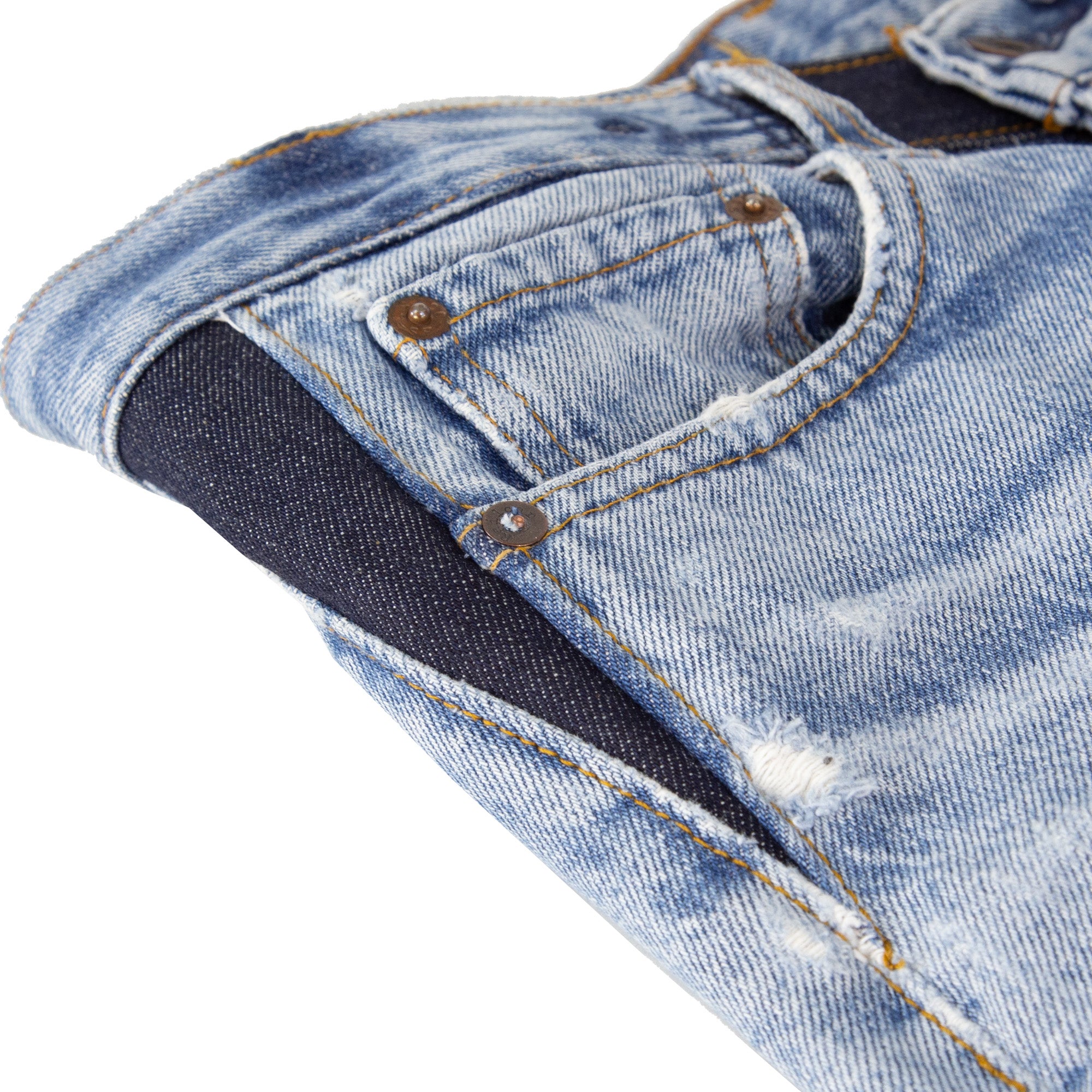 Close Up of new fabric on gusset for Waistband Upsizing Service