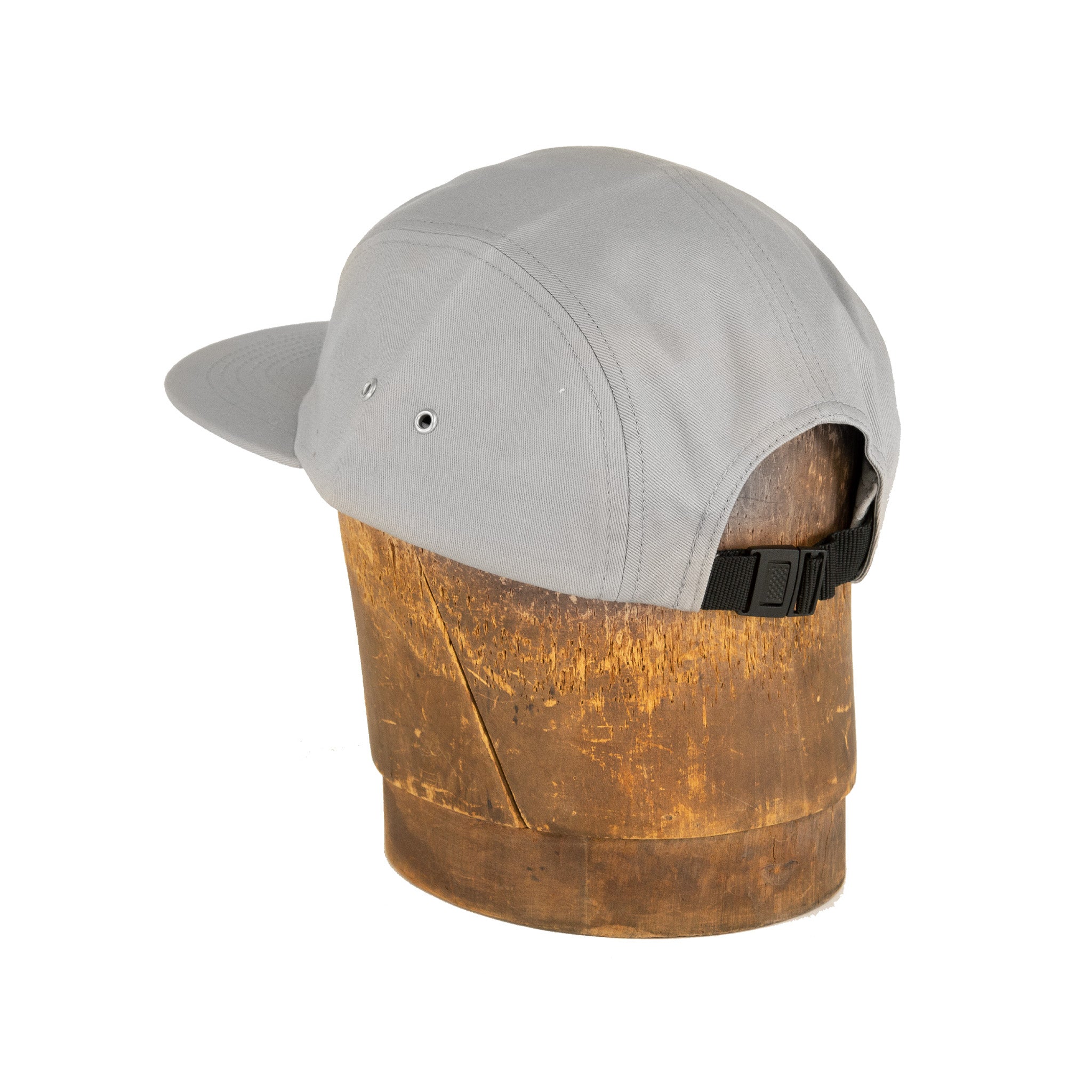 Back Angle of Railcar USA Gray Five Panel Camp Hat