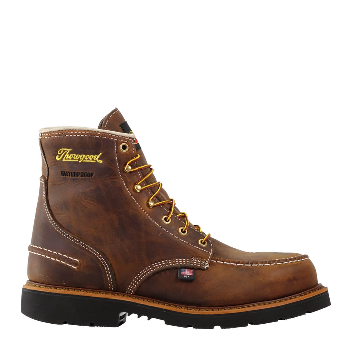 THOROGOOD 6″ CRAZYHORSE MOC TOE BLACK SOLE