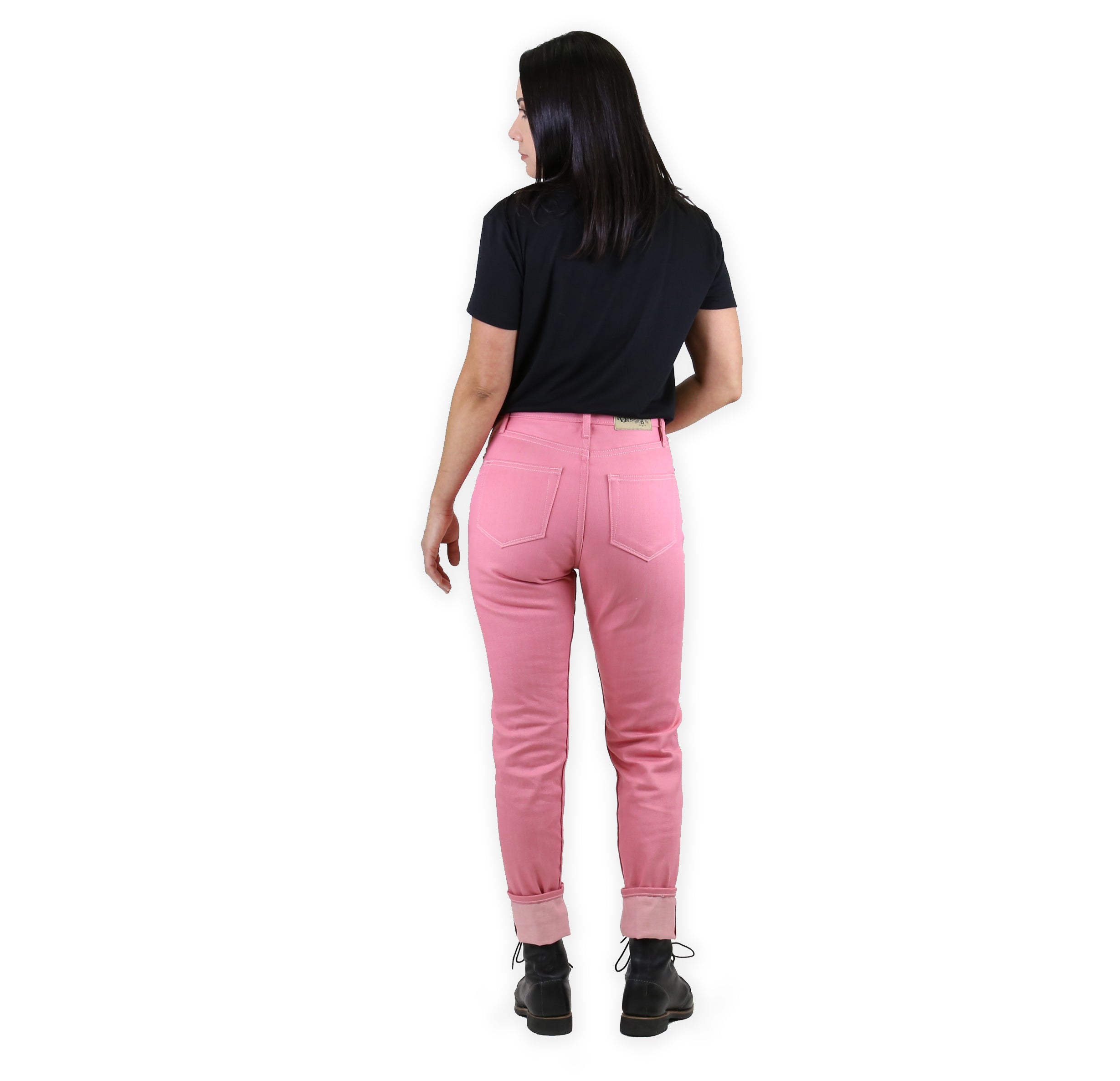 Vixen Pink Selvedge Stretch Medium High Waist Skinny