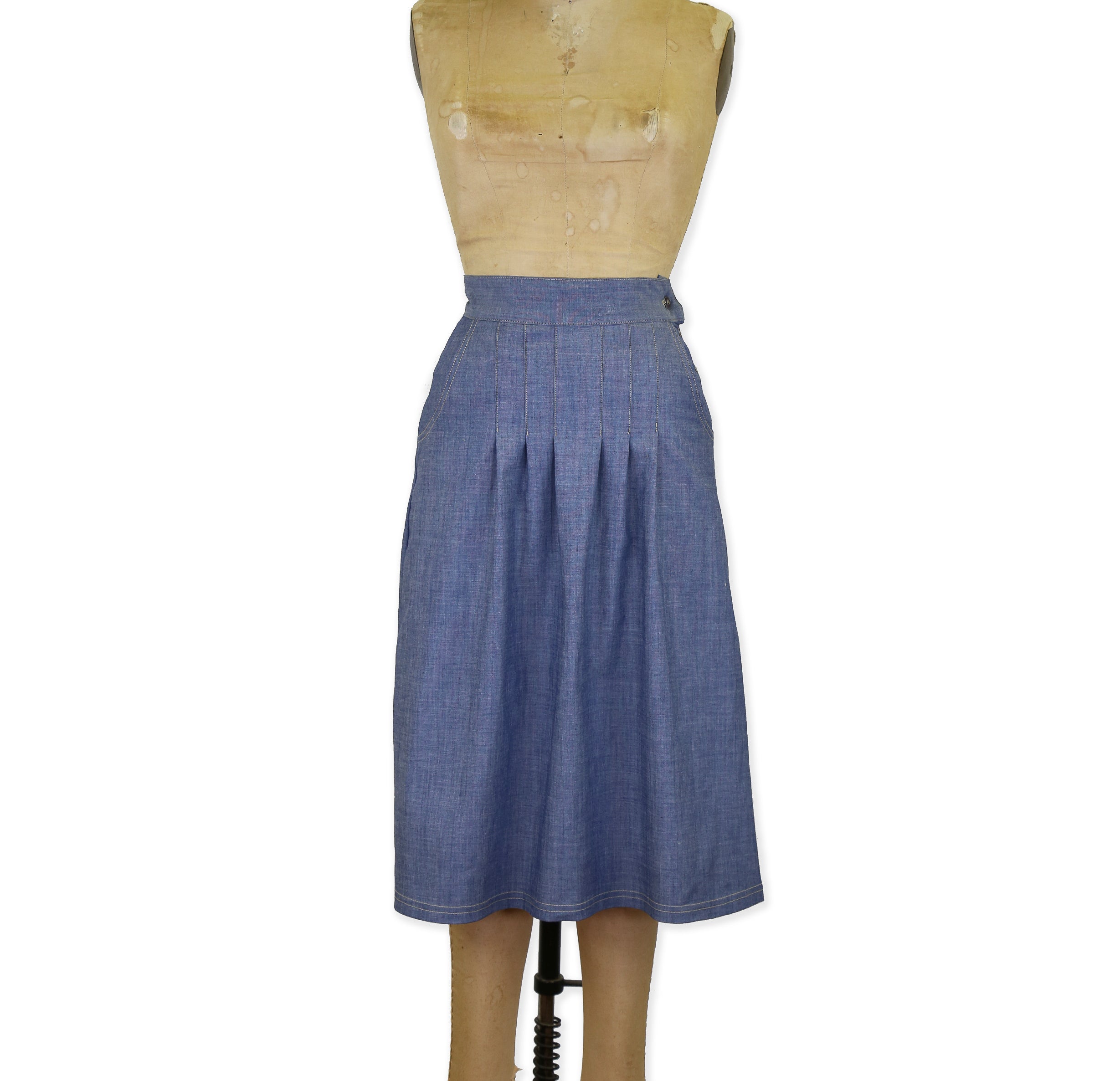 Chambray Indigo Skirt