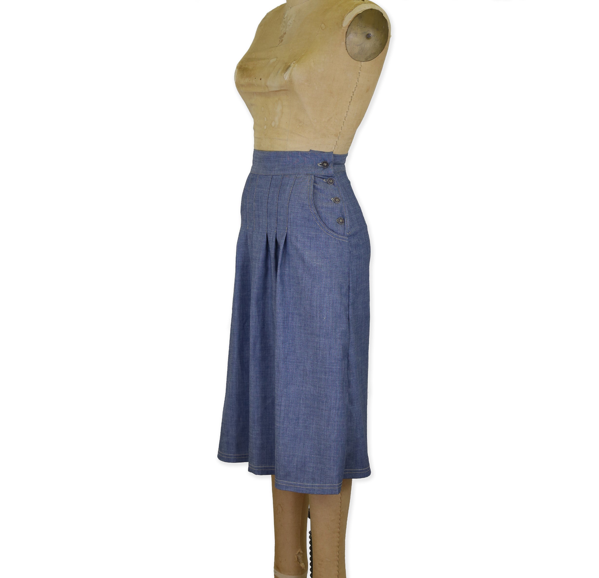 Chambray Indigo Skirt