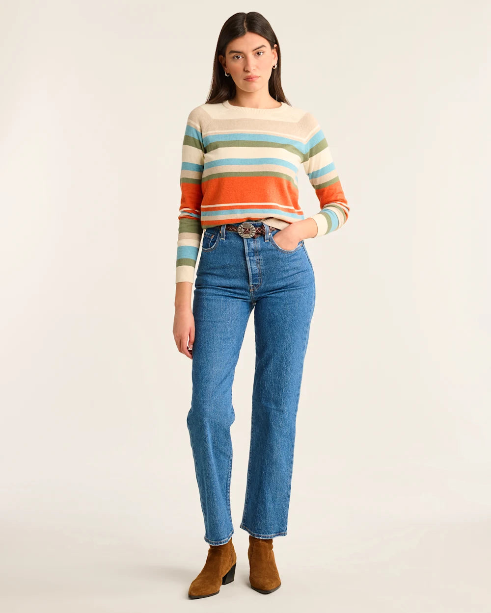 Stripe Crewneck Pullover Multi
