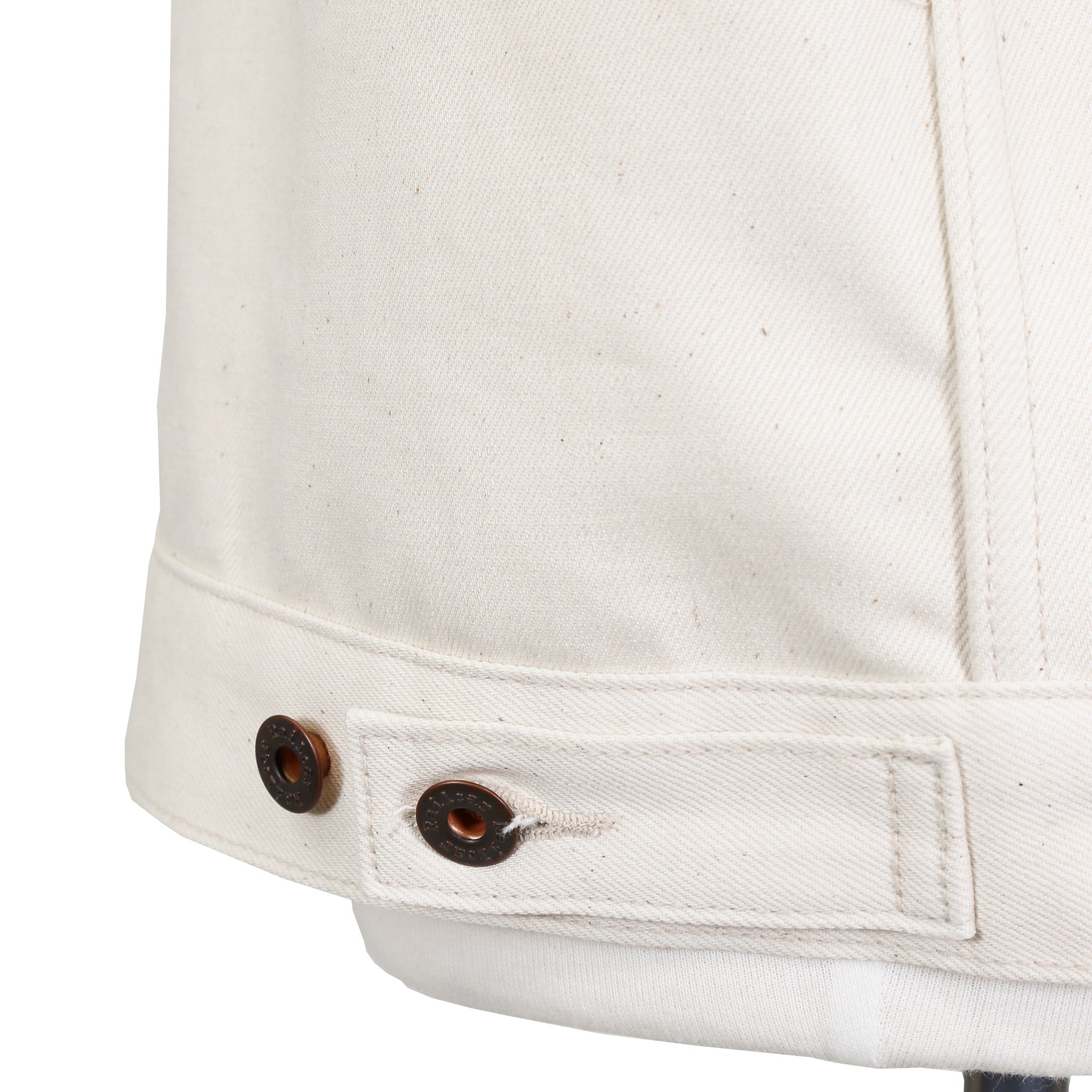 Cinch Back Detail of Type 2 X105 12 Oz Ecru Natural Selvedge Jacket
