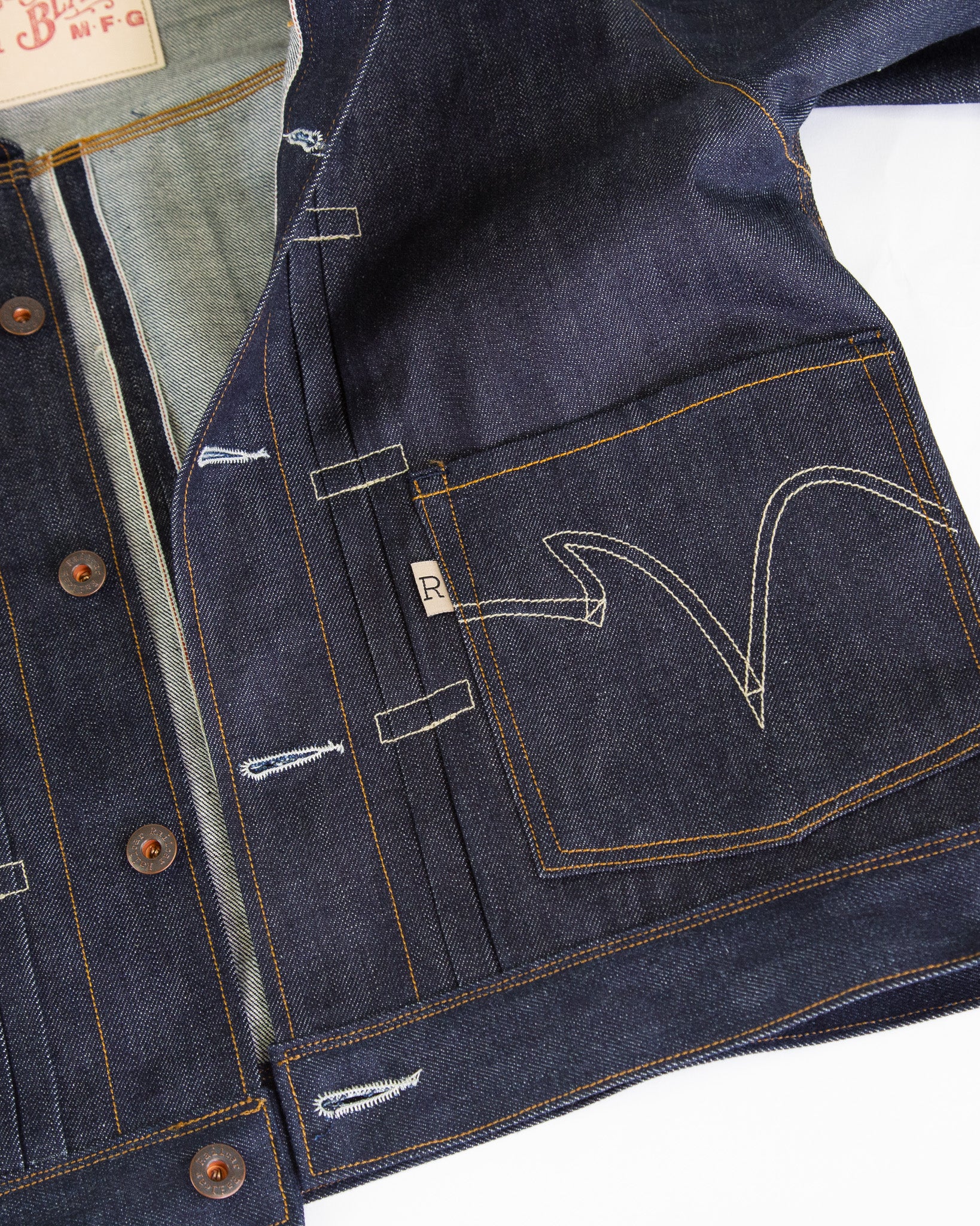 Front Pocket Detail of Railcar Black Invader Type 1 Jacket