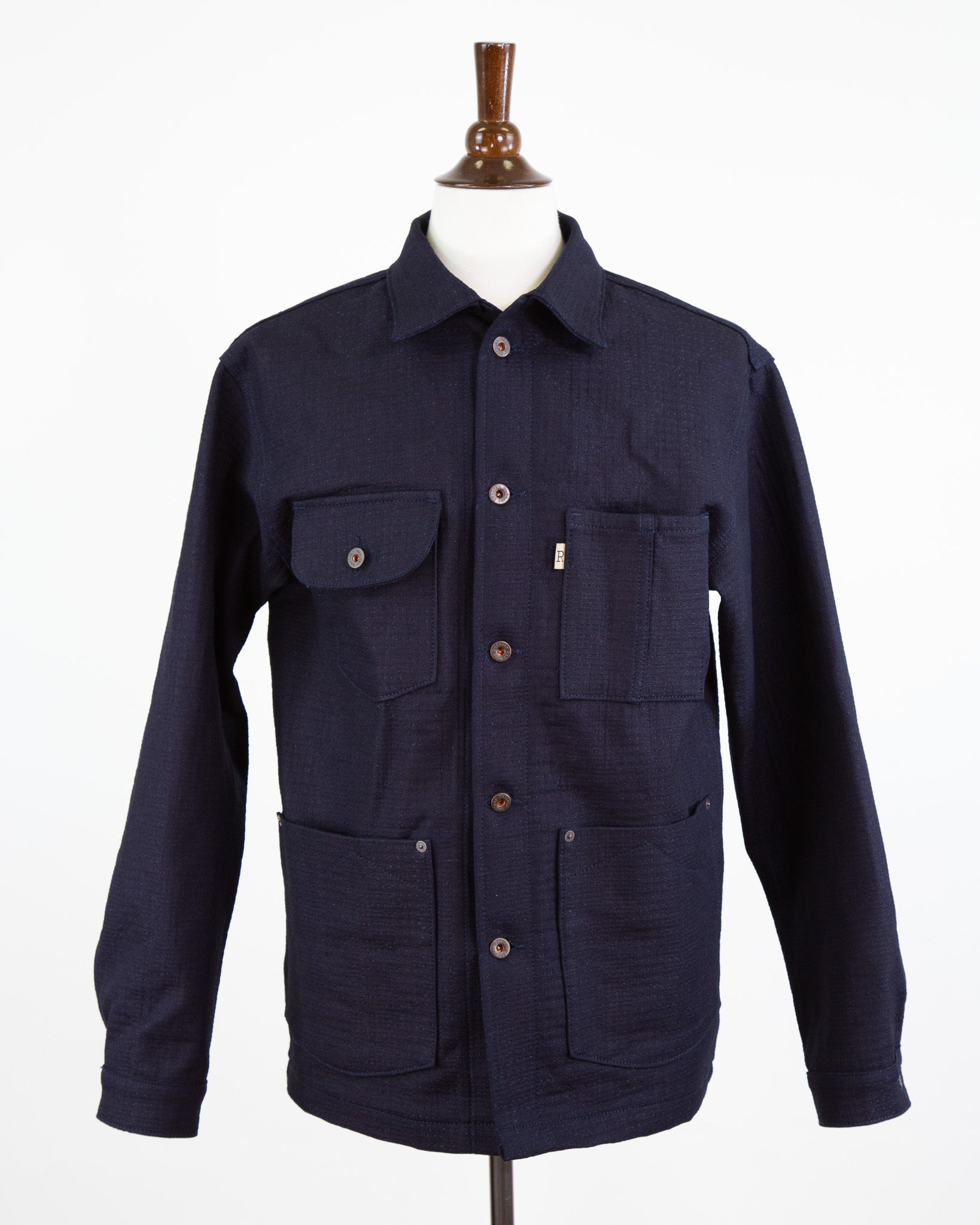 Front of Unshin Sashiko Chore Coat