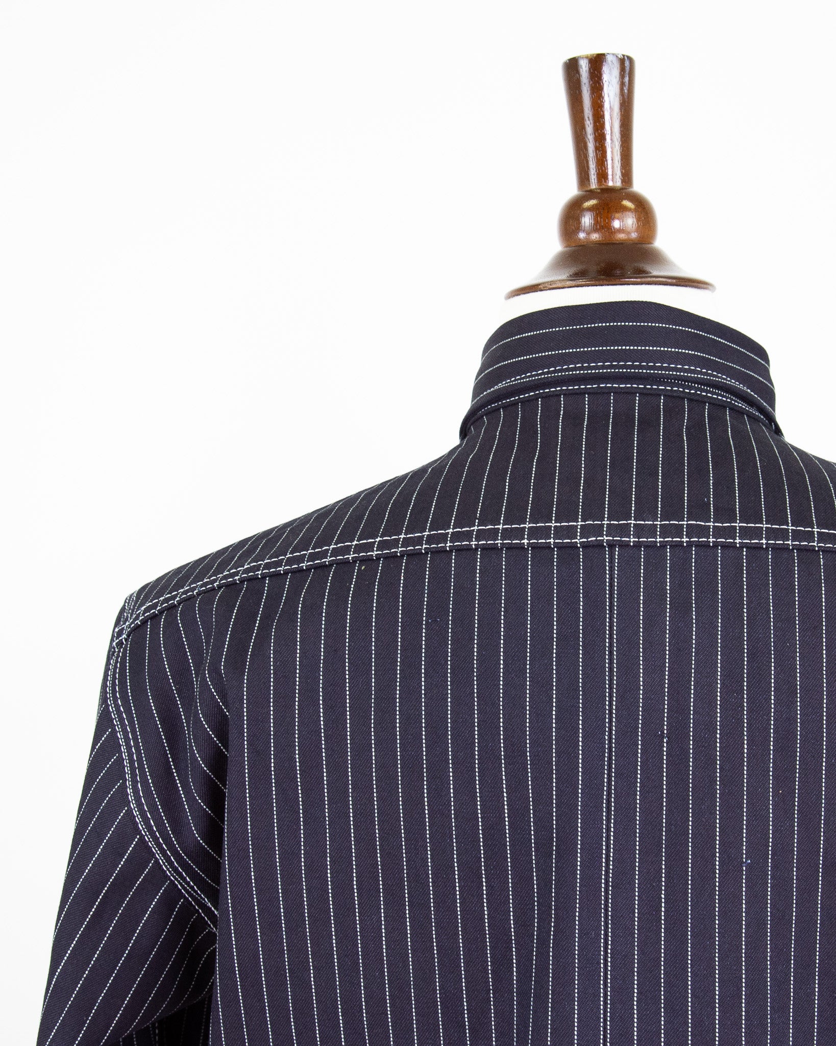 Back View of Eliminator Shadow Wabash 13.75 Oz Dark Indigo Selvedge Shirt