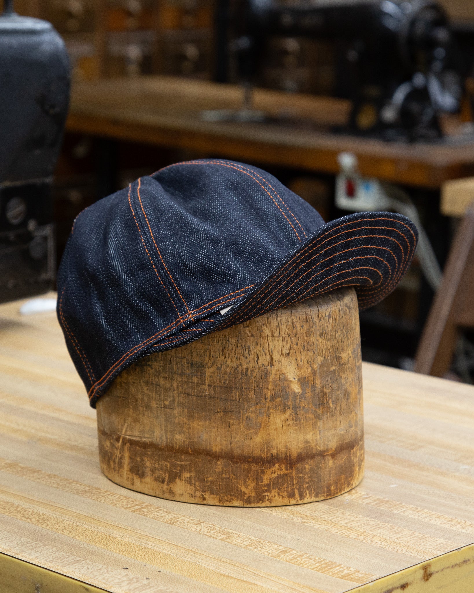 Full Service X124 Mechanic Hat 16 Oz Slub Indigo Denim