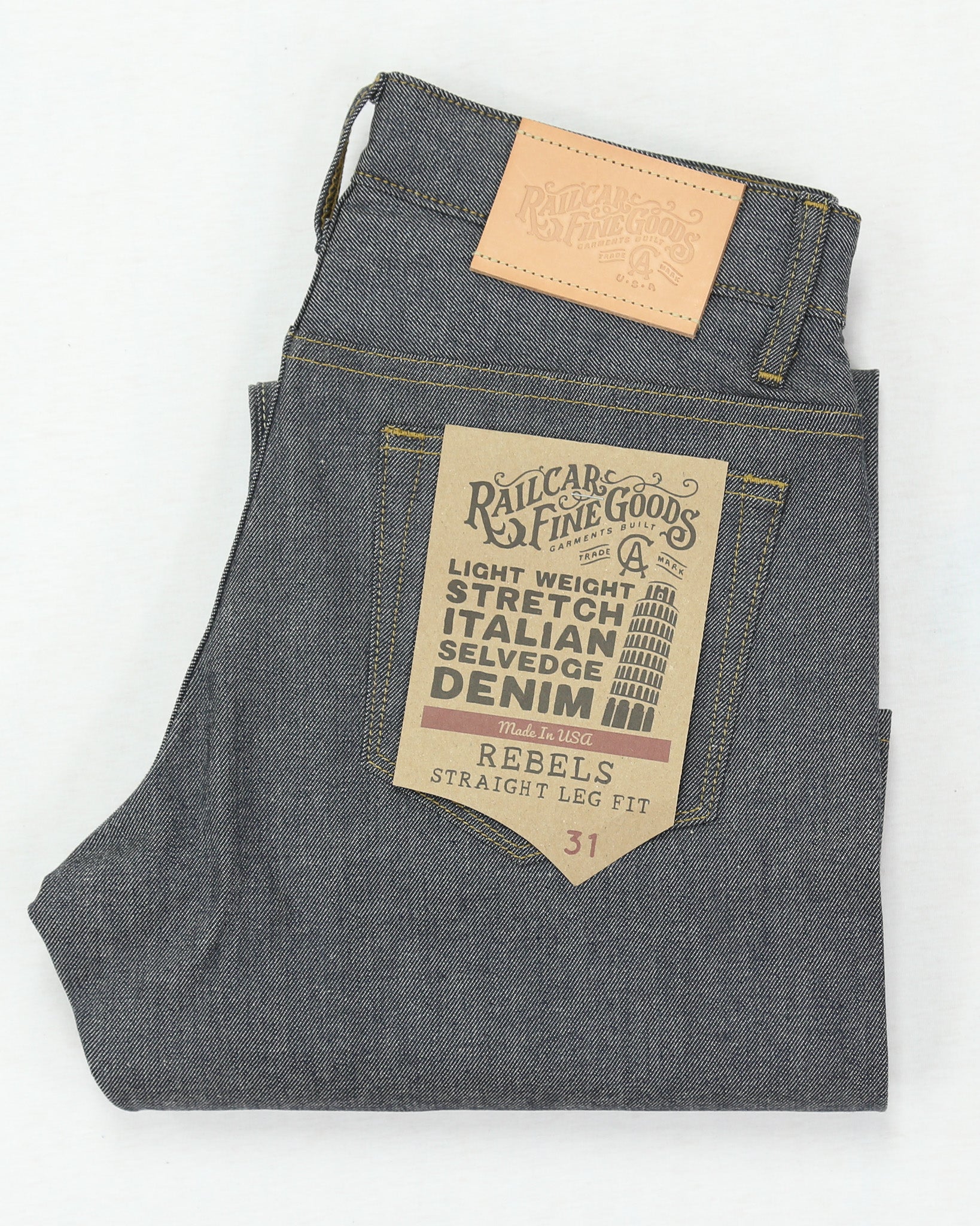 Rebels X102 Stretch Modern Straight Leg Candiani Gray Warp White Weft Selvedge