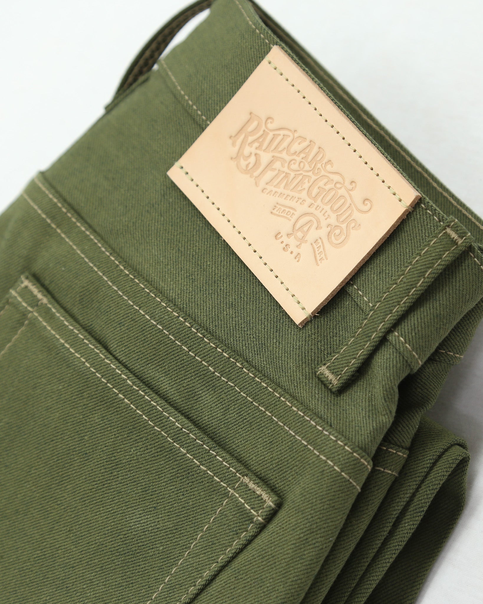 Rebels X060 Modern Straight Leg 13.5 Oz Japanese Olive Warp Green Weft