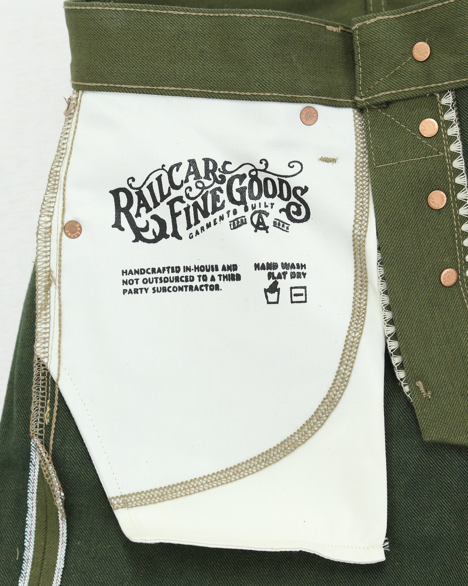 Rebels X060 Modern Straight Leg 13.5 Oz Japanese Olive Warp Green Weft