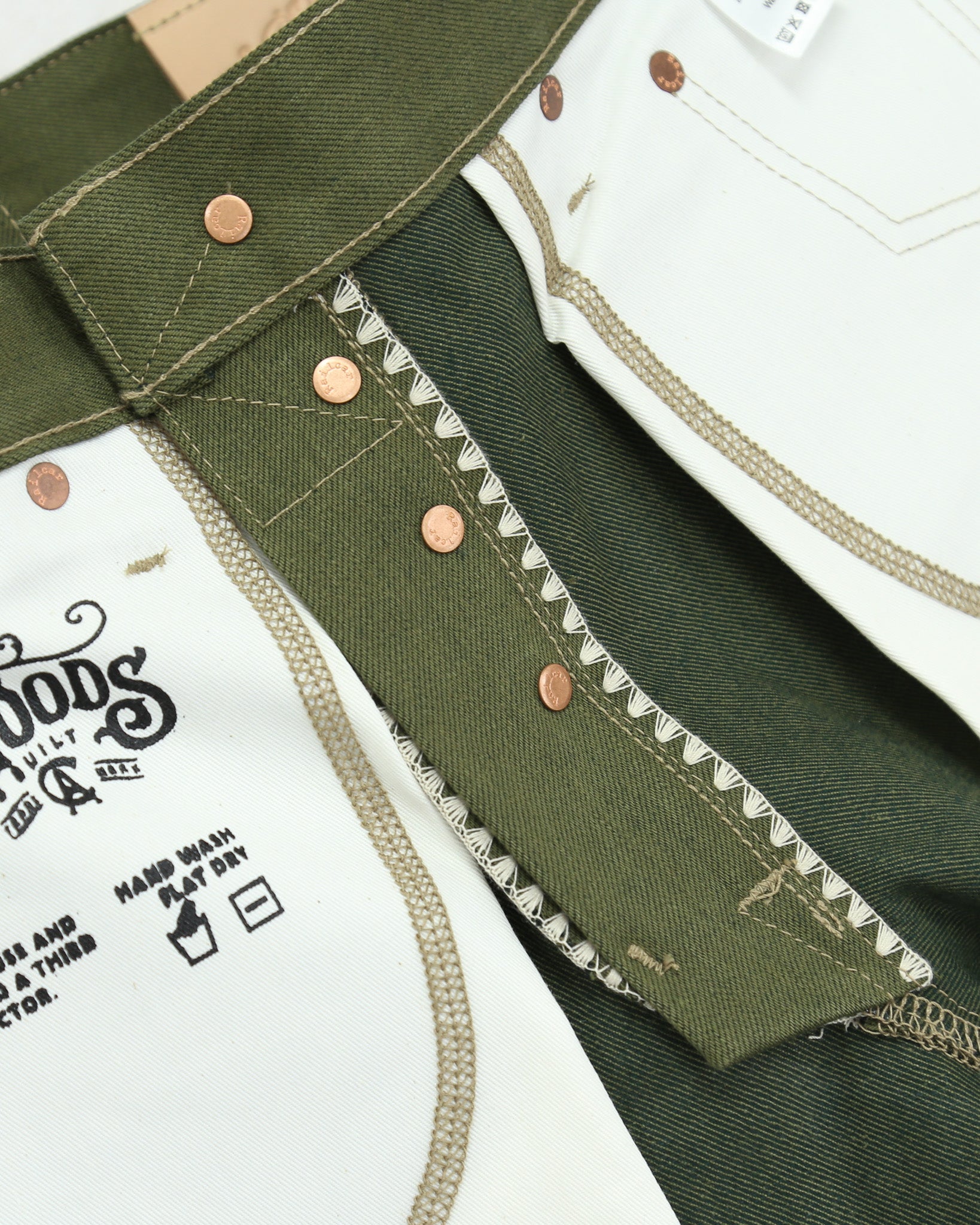 Rebels X060 Modern Straight Leg 13.5 Oz Japanese Olive Warp Green Weft