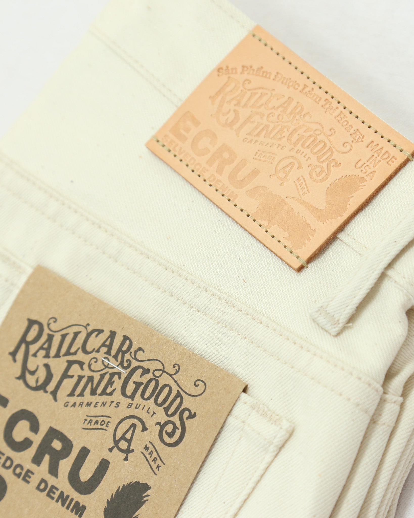 Rebels X105 Modern Straight Leg 12 Oz Ecru Natural Selvedge