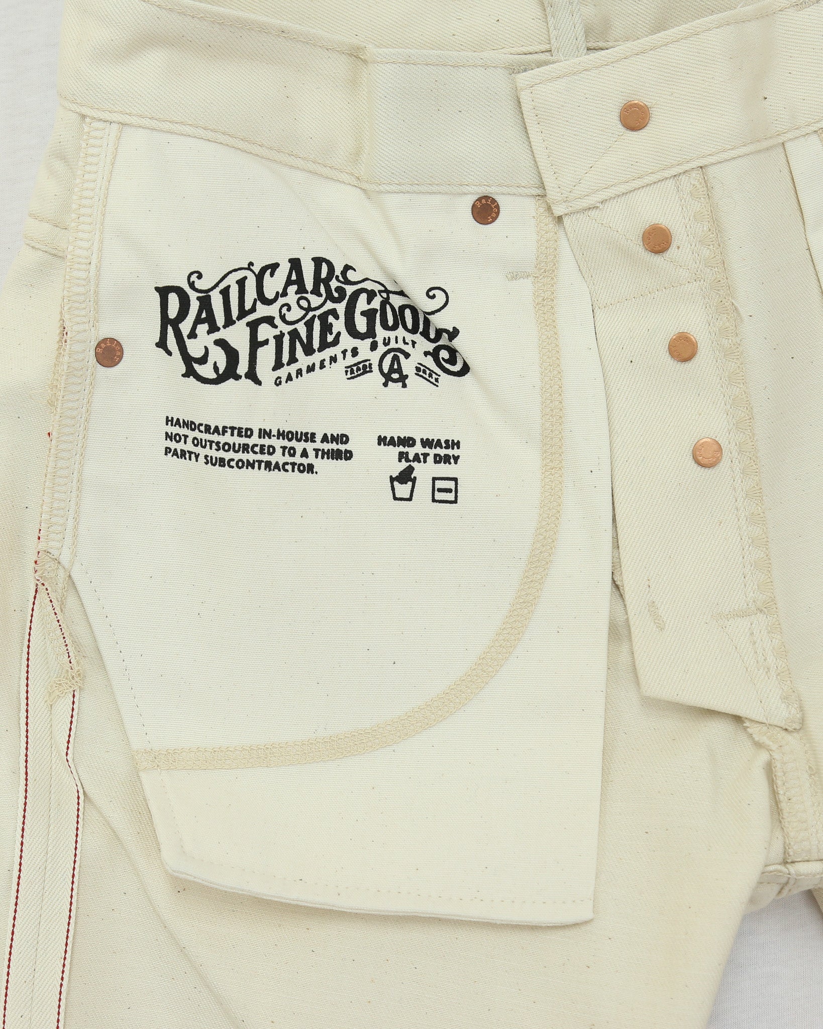 Rebels X105 Modern Straight Leg 12 Oz Ecru Natural Selvedge