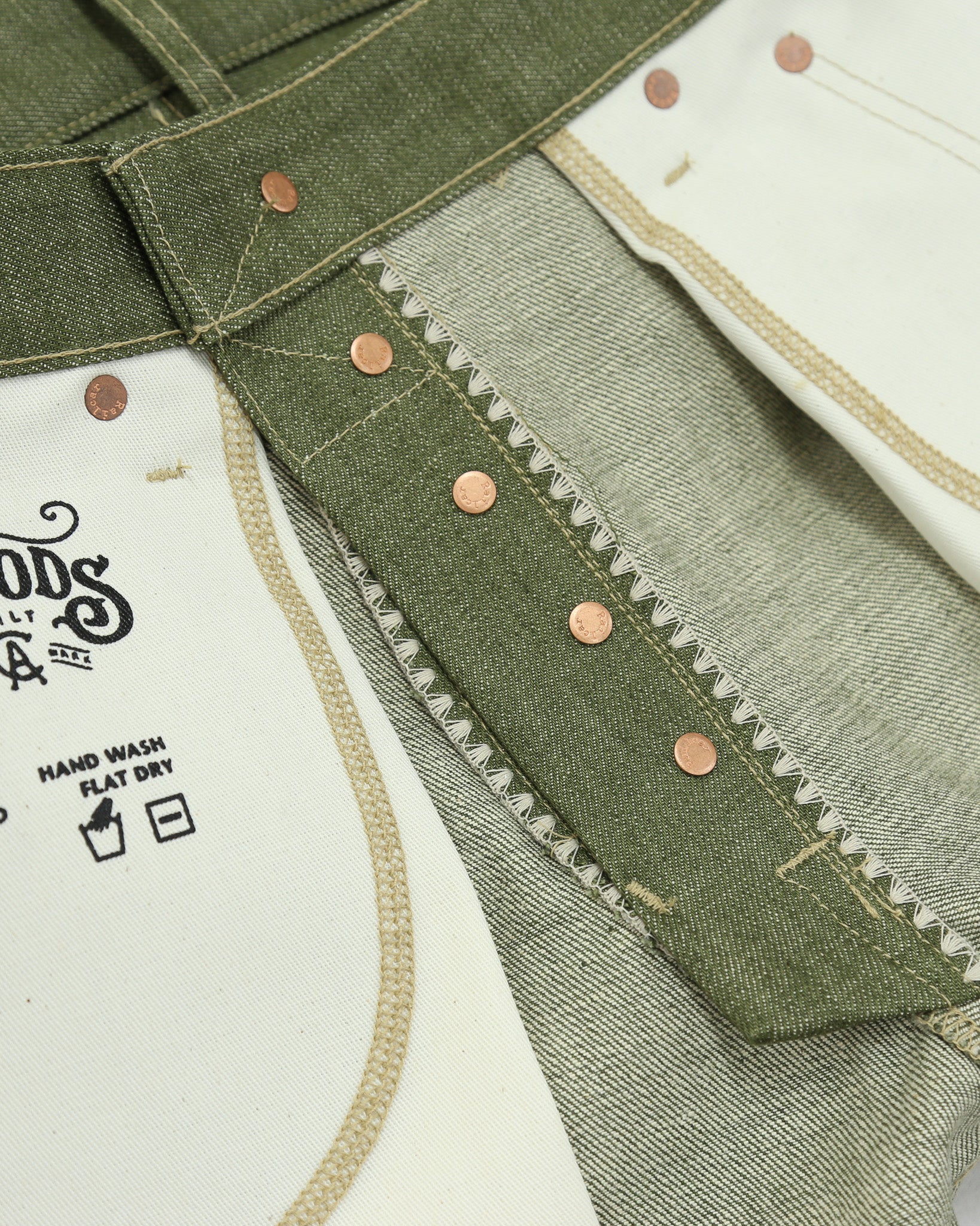 Rebels X079 Modern Straight Leg 13.5 Oz Pistachio Green Selvedge