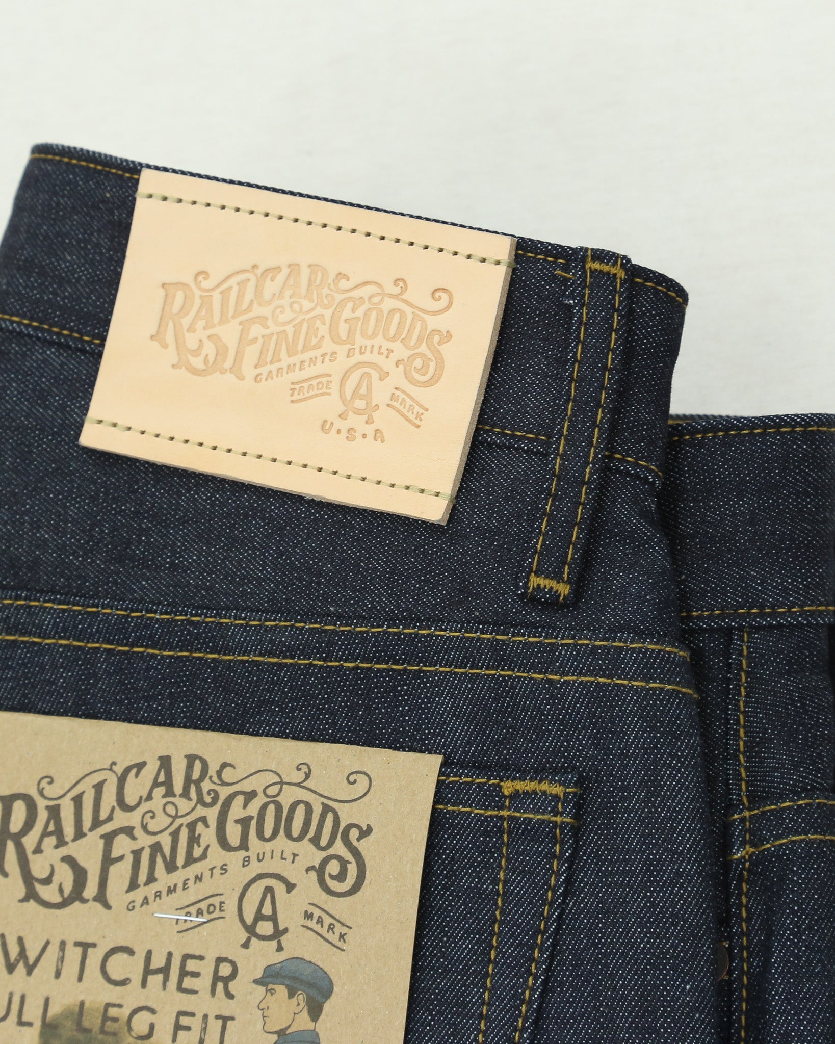 Switcher full leg wide leg selvedge raw denim jeans