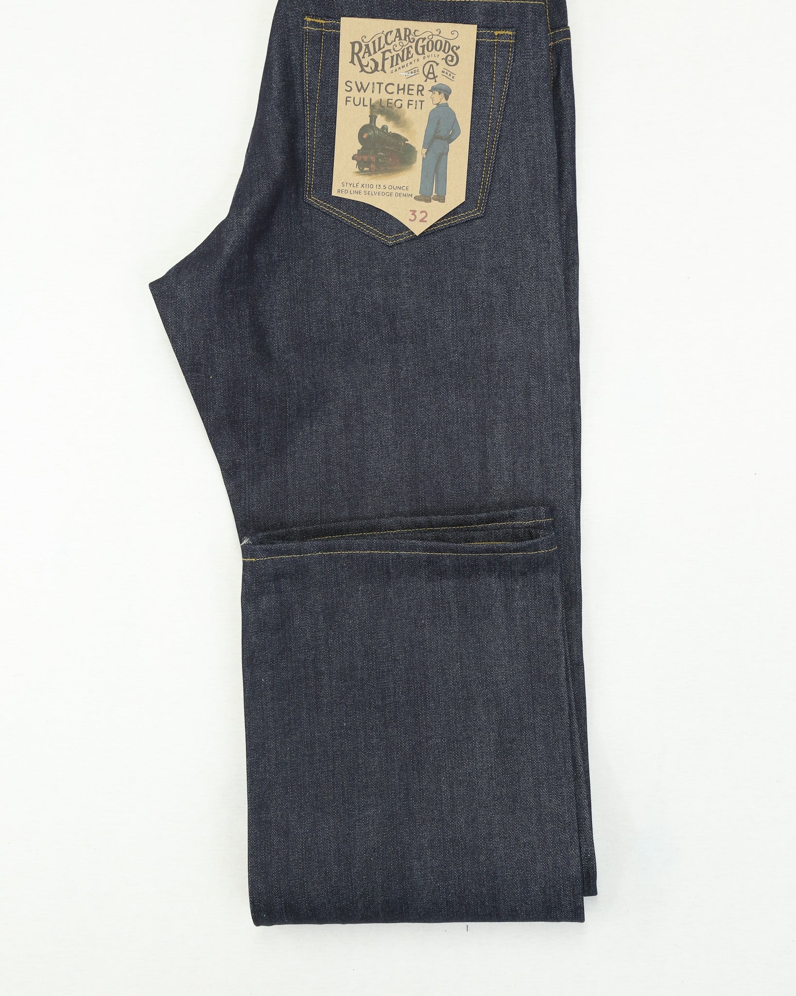 Switcher full leg wide leg selvedge raw denim jeans