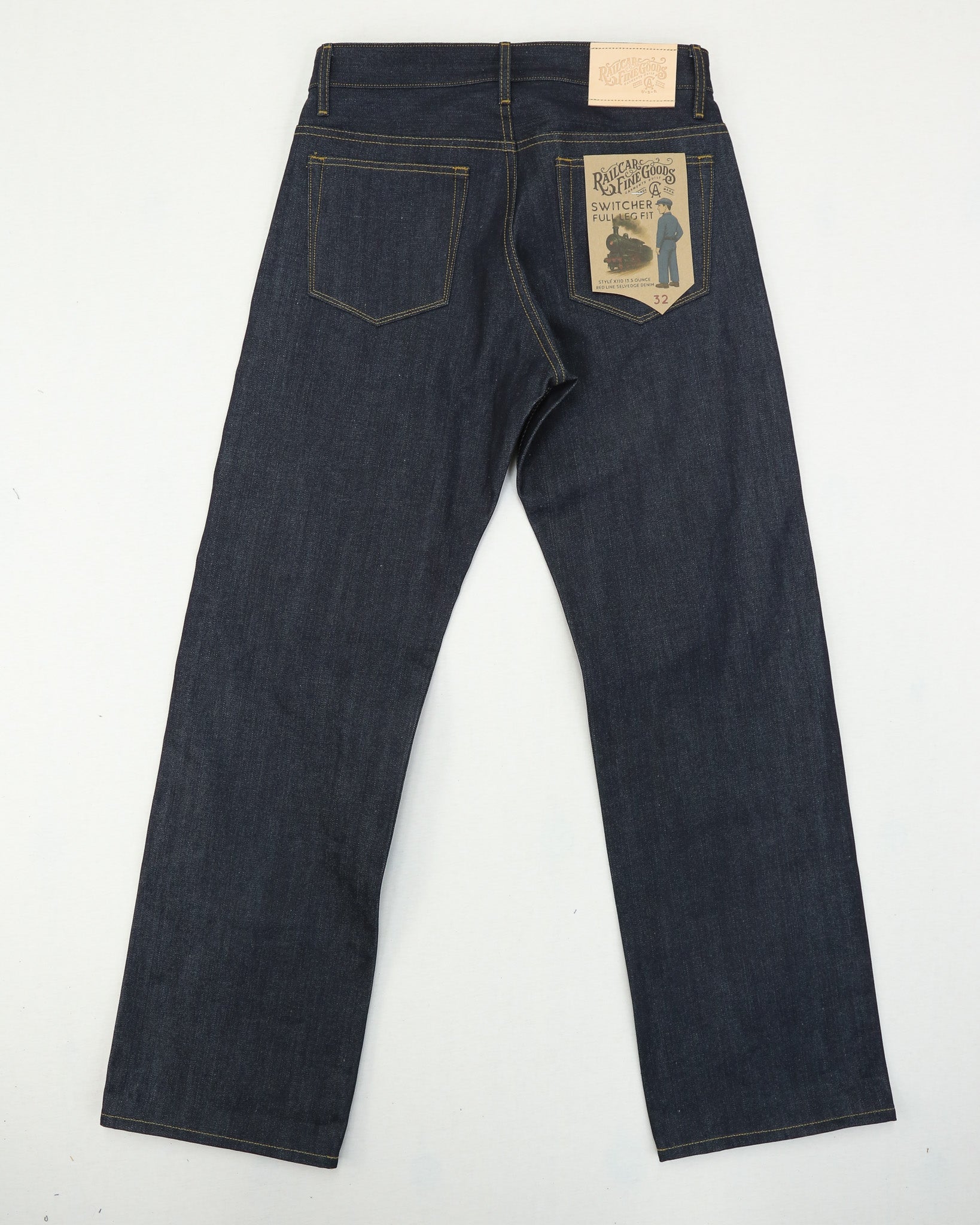 Switcher full leg wide leg selvedge raw denim jeans