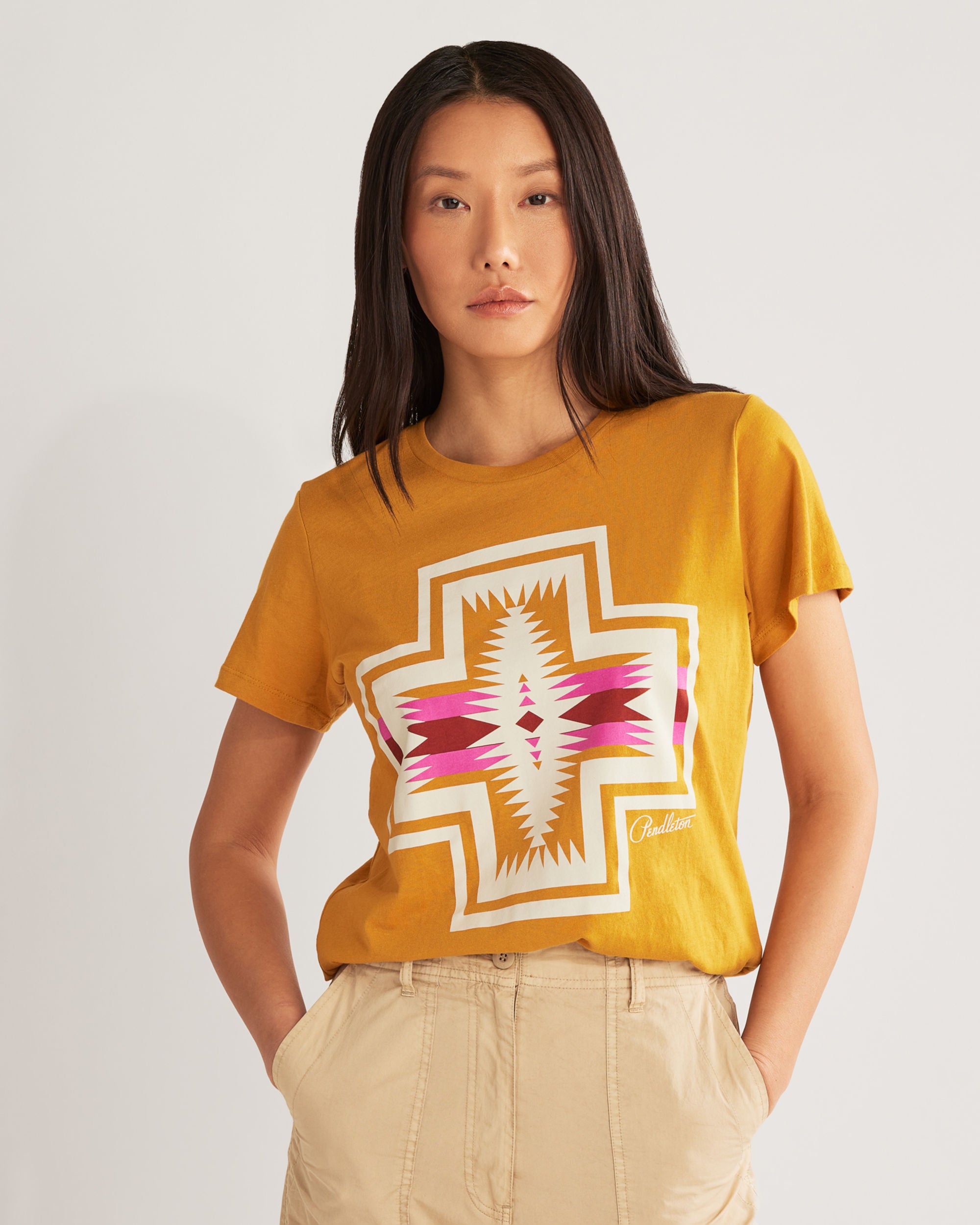 Pendleton Women's Heritage Harding Tee Old Gold