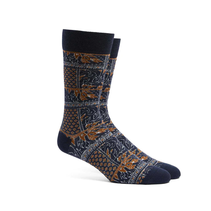 Richer Poorer Men's Paisley Lightweight Crew Sock - Blue Nights ...