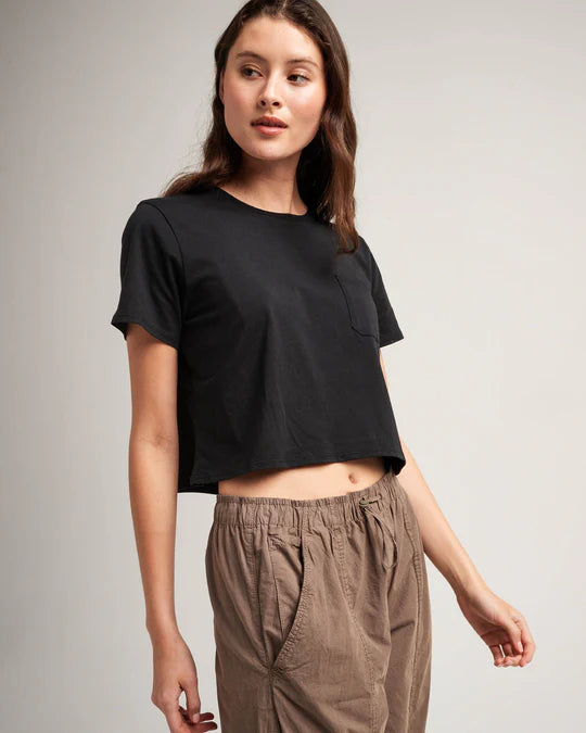 Pima Boxy Crop Tee