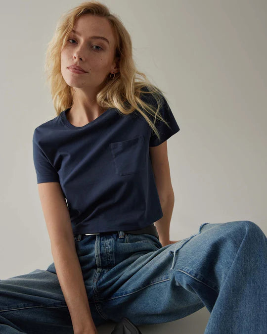 Pima Boxy Crop Tee Nights