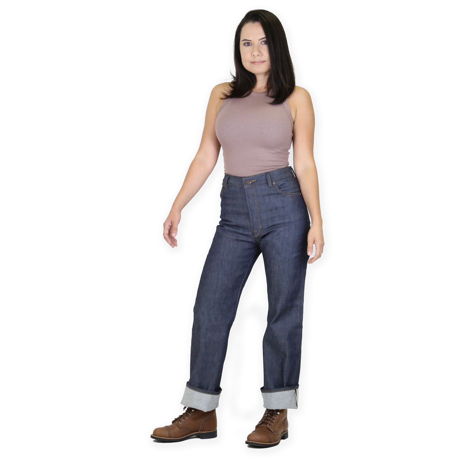 Drifter Indigo Stretch Medium High Waist Straight Leg