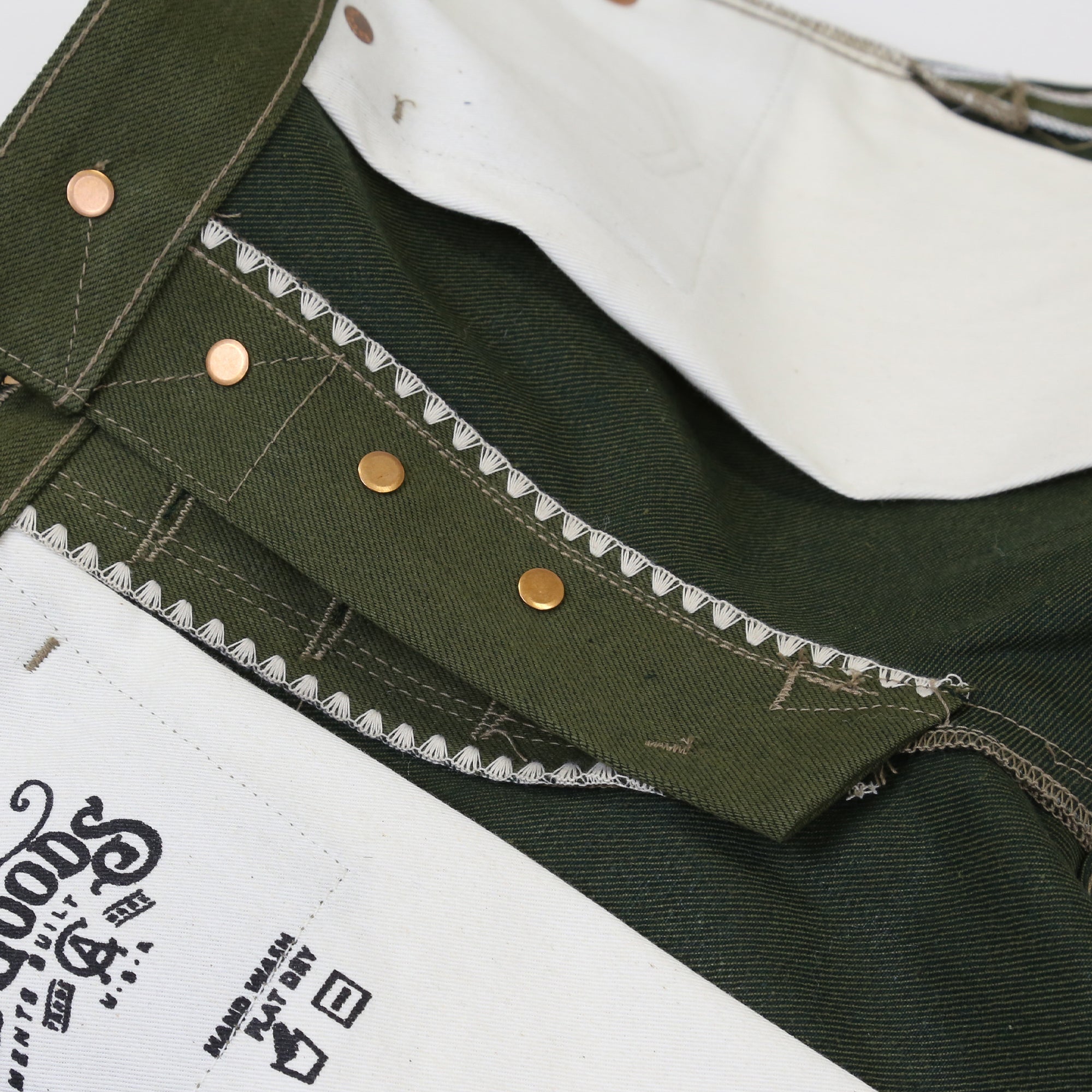 Spikes X060 Taper Leg 13.5 Oz Japanese Olive Warp Green Weft