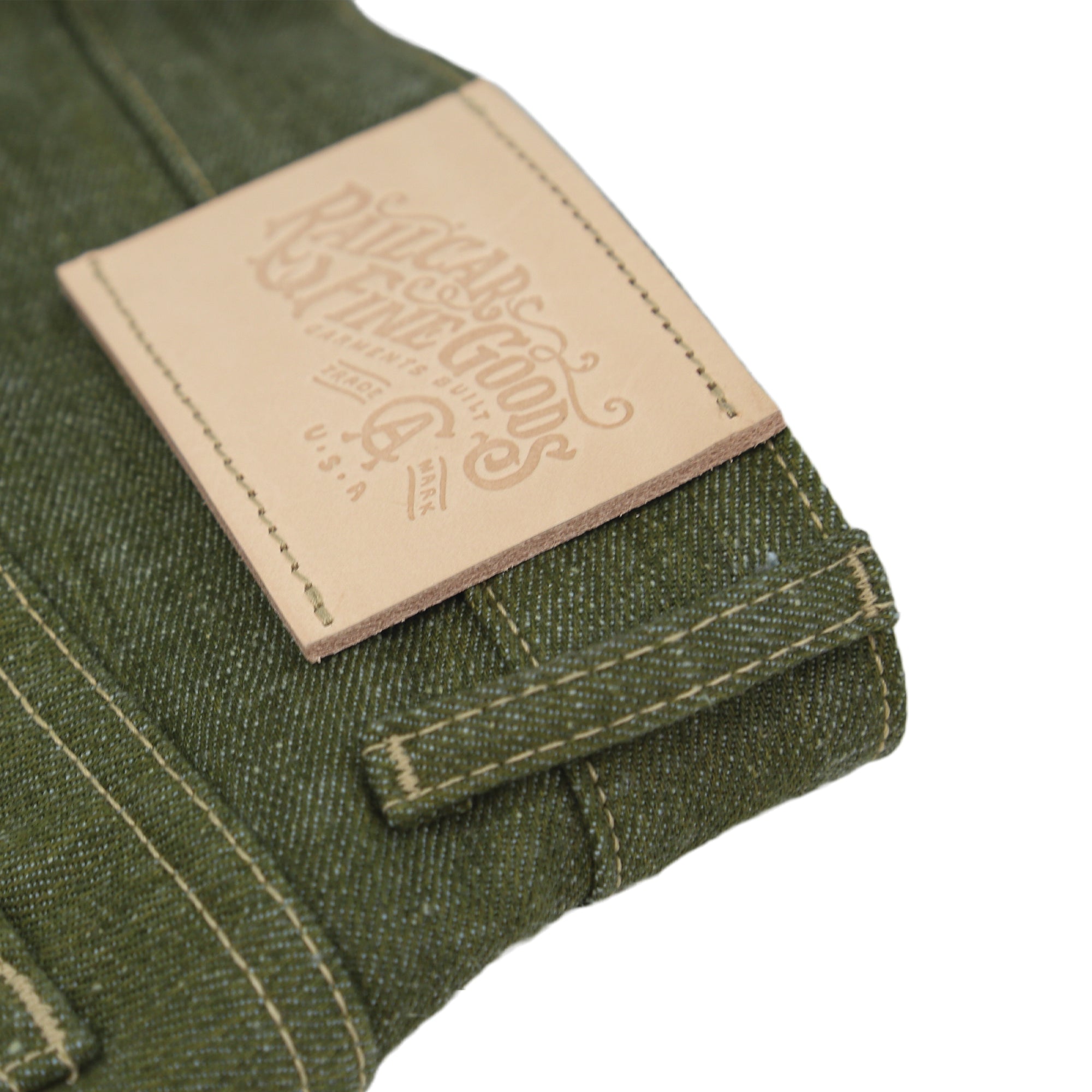 Spikes X079 Taper Leg 13.5 Oz Pistachio Green Selvedge
